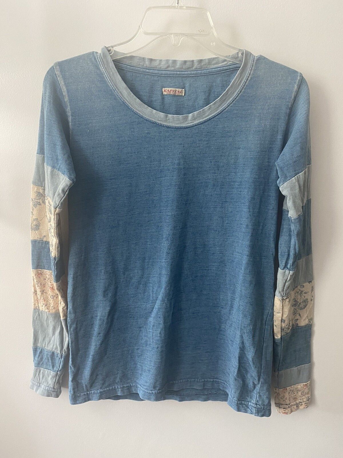 Kapital Patchwork Long Sleeve Tee Blue Size 0 Size US XS / EU 42 / 0 - 1 Thumbnail