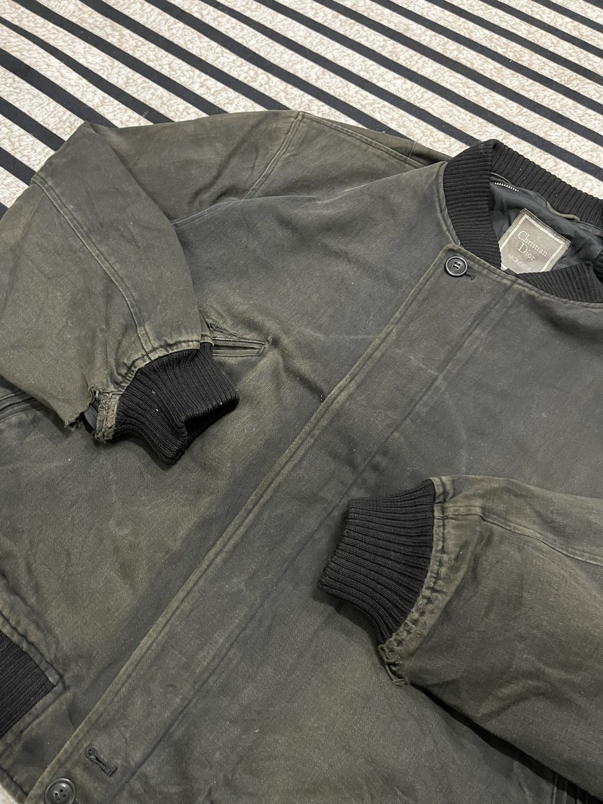 Christian Dior Monsieur 90s CHRISTIAN DIOR MONSIEUR DISTRESSED FLIGHT JACKET COTTON Size US L / EU 52-54 / 3 - 9 Thumbnail