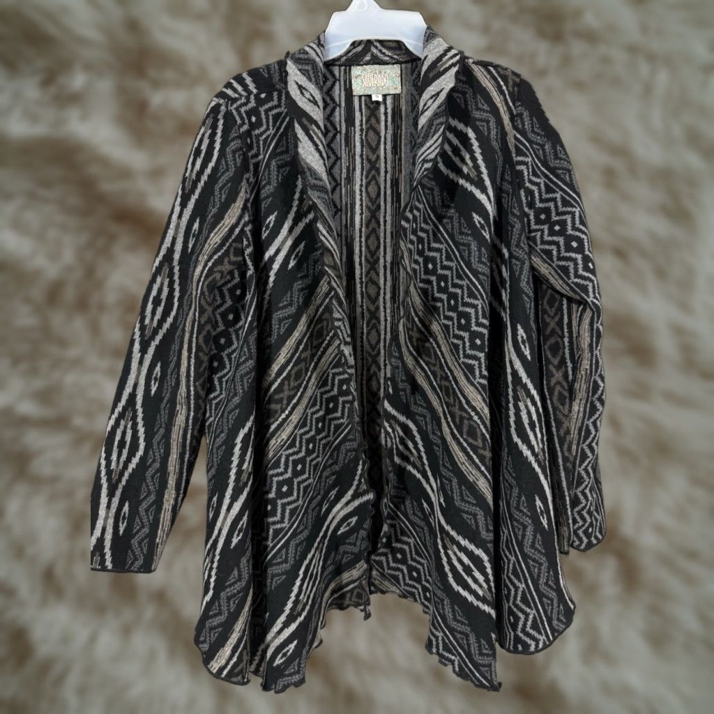Vintage Silverado Gray Southwestern Open Front Cardigan Knit Sweater Women's S Size S / US 4 / IT 40 - 1 Thumbnail