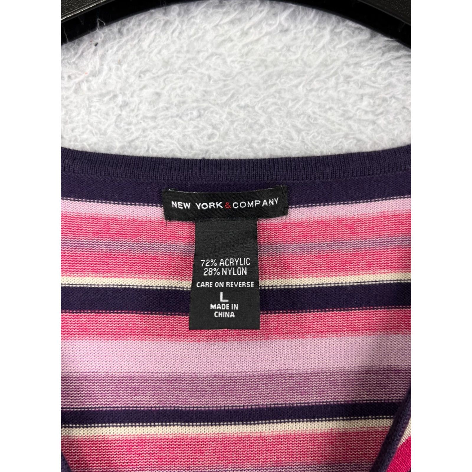 Vintage New York & Company Shirt Mens Large Pink Striped 70s Retro Look Acrylic Size L / US 10 / IT 46 - 3 Thumbnail