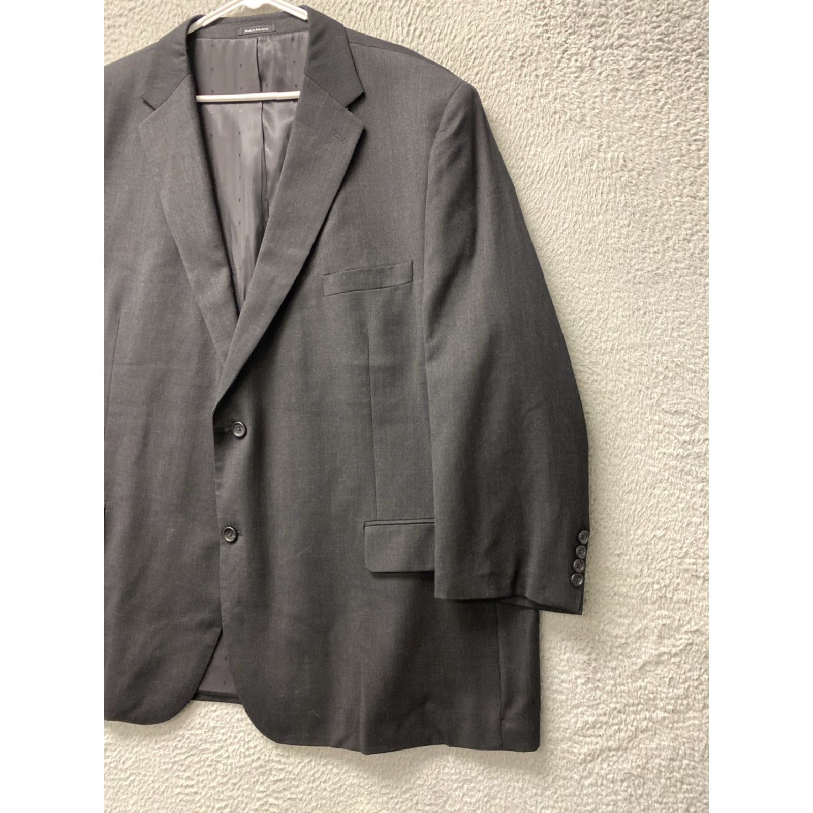 Joseph JOSEPH & FEISS Blazer Men's 54R Sport Coat Tuxedo Wool Gray Regular Sleeve 33" Sports Size 54R - 3 Thumbnail