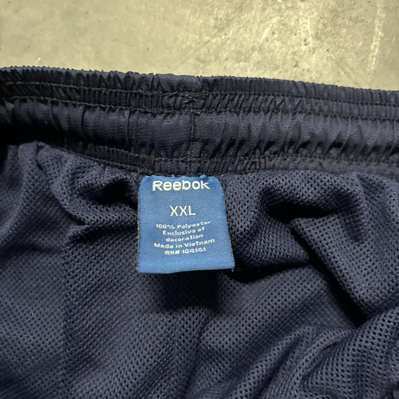 Japanese Brand × Vintage Crazy Vintage Y2K/2000s Baggy Navy Blue Orange Drill Skater Essential Track Pants! Size US 36 / EU 52 - 6 Thumbnail