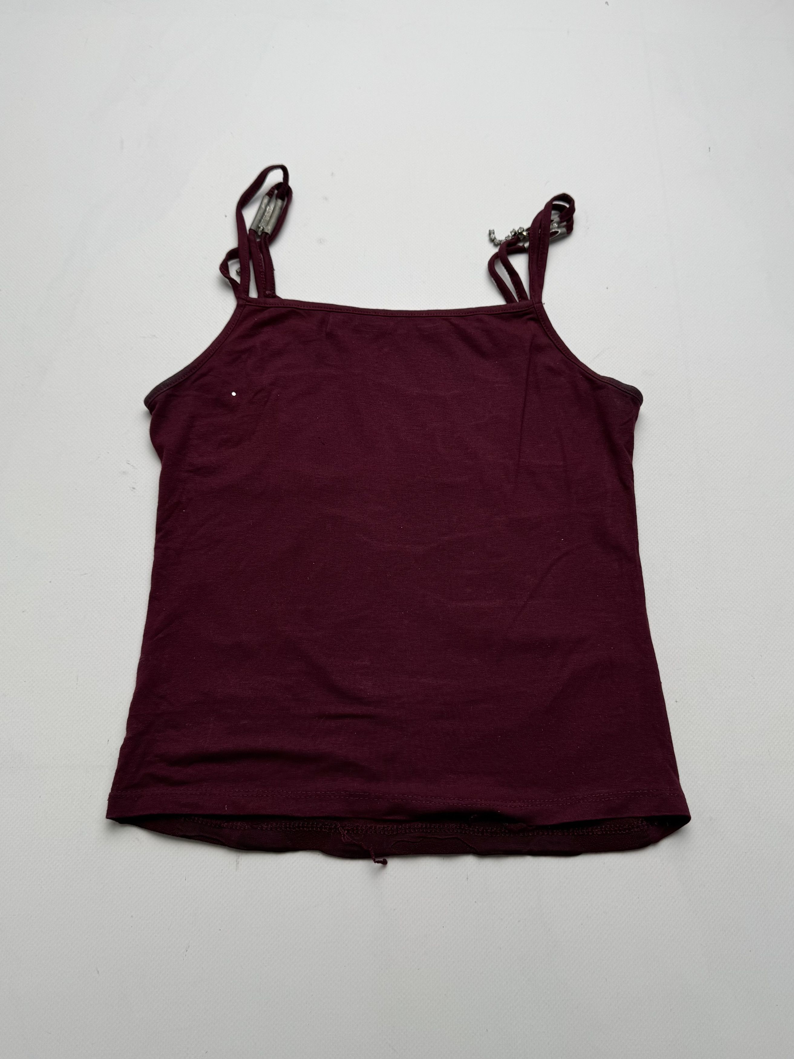 Vintage Vintage Cami Top Rhinestone Straps Sleeveless Tank E2 Size XS / US 0-2 / IT 36-38 - 7 Thumbnail