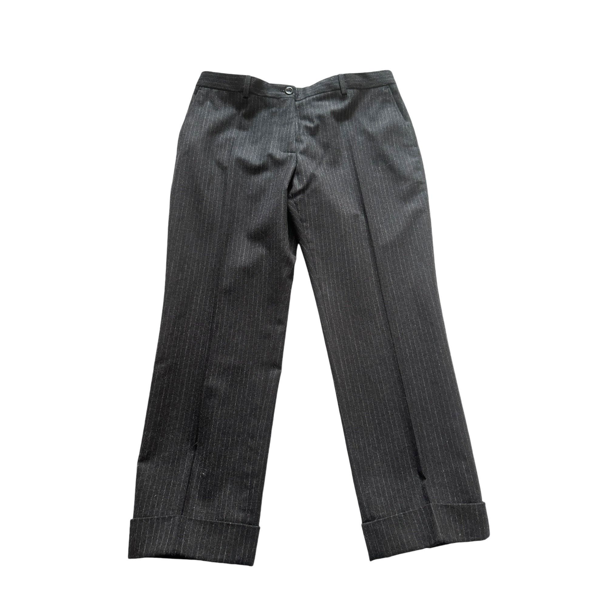 Dries Van Noten Dries Van Noten Pintriped wool/cashmere straight-leg cropped Size 30" / US 8 / IT 44 - 5 Thumbnail