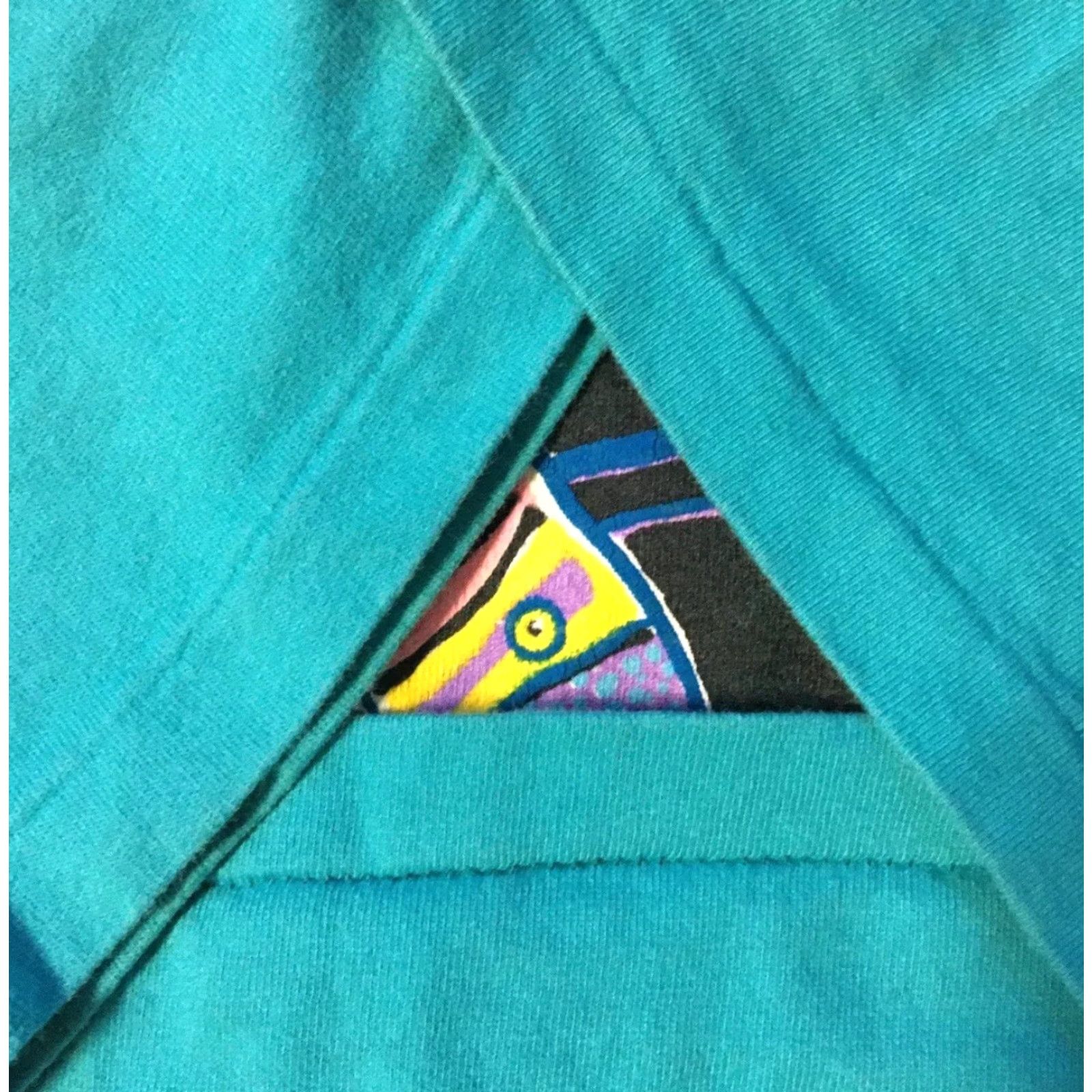 Vintage VINTAGE 80s Texas Sea Life Pop Art Crop Shirt USA Single Stitch Abstract Fish 90s Womens T-Shirt Blue Striped Graphic Tee One Size Size ONE SIZE - 3 Thumbnail
