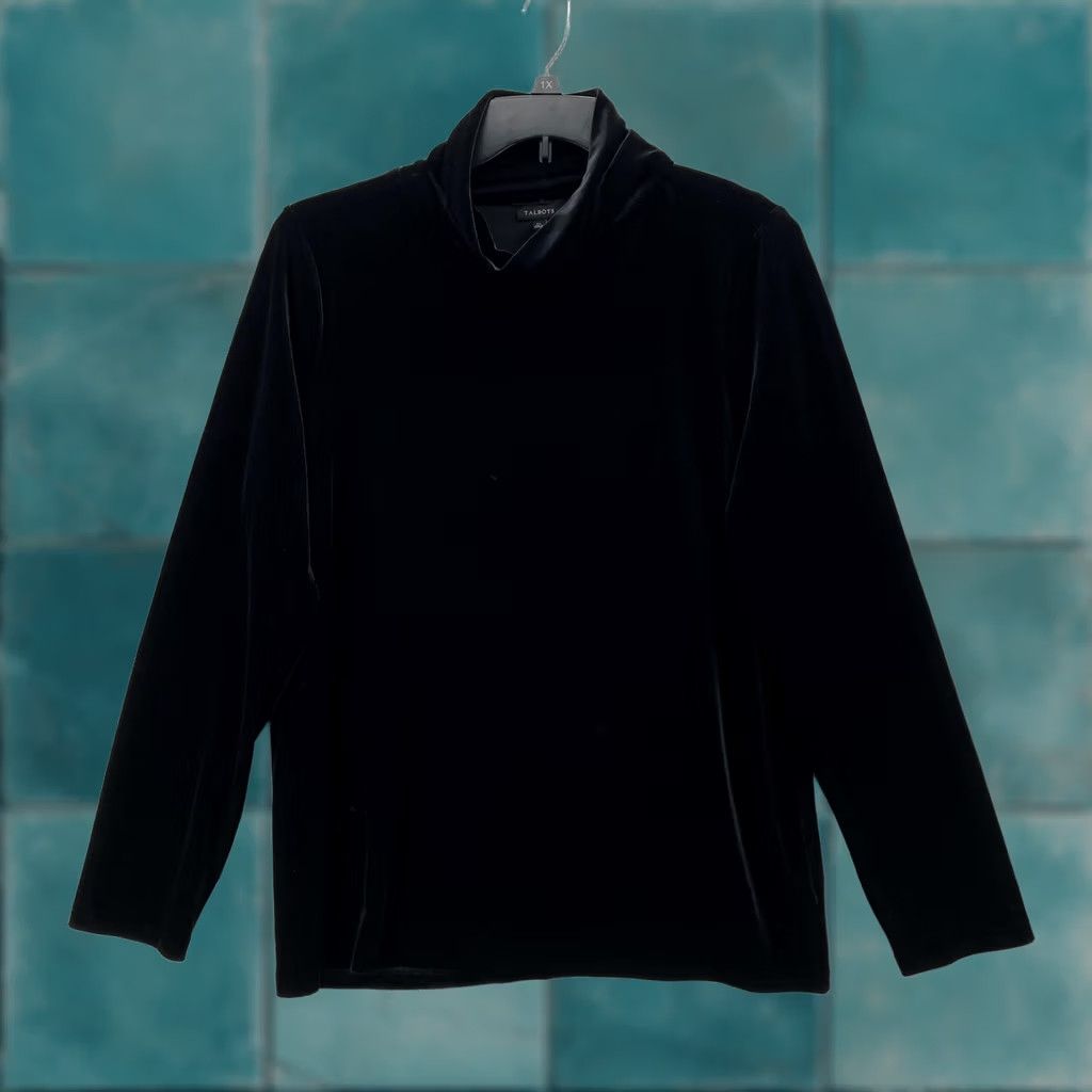 Talbots Talbots Sweater Womens XL Black Velvet Cowl Neck Pullover Long Sleeve Holiday Christmas Party/Cocktail Workwear Size XL / US 12-14 / IT 48-50 - 1 Thumbnail