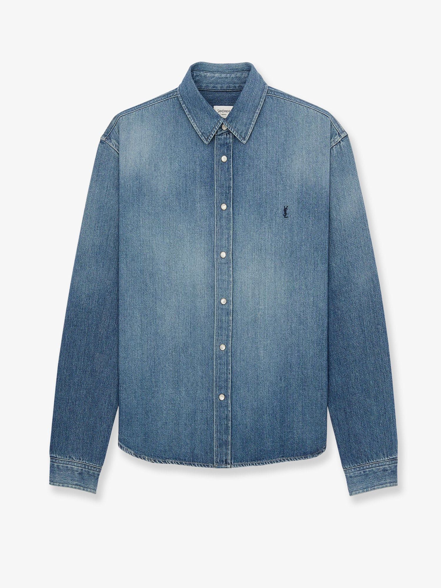 Yves Saint Laurent Saint Laurent Cassandre Horizon Blue Denim Shirt Tag Size M Men - USA Tariffs Included Size US M / EU 48-50 / 2 - 1 Thumbnail