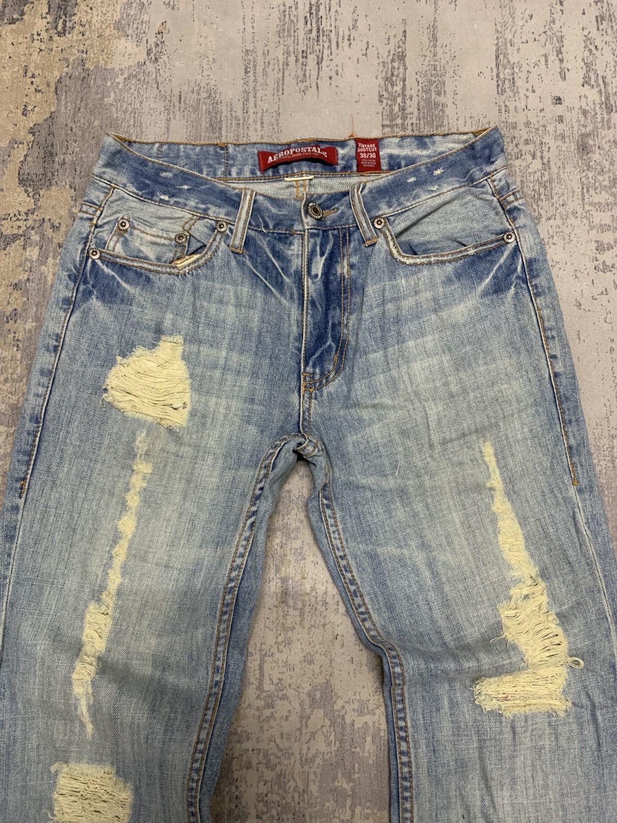 Japanese Brand Aeropostale flare jeans RUSTY distressed grunge stone wash Size US 32 / EU 48 - 2 Thumbnail