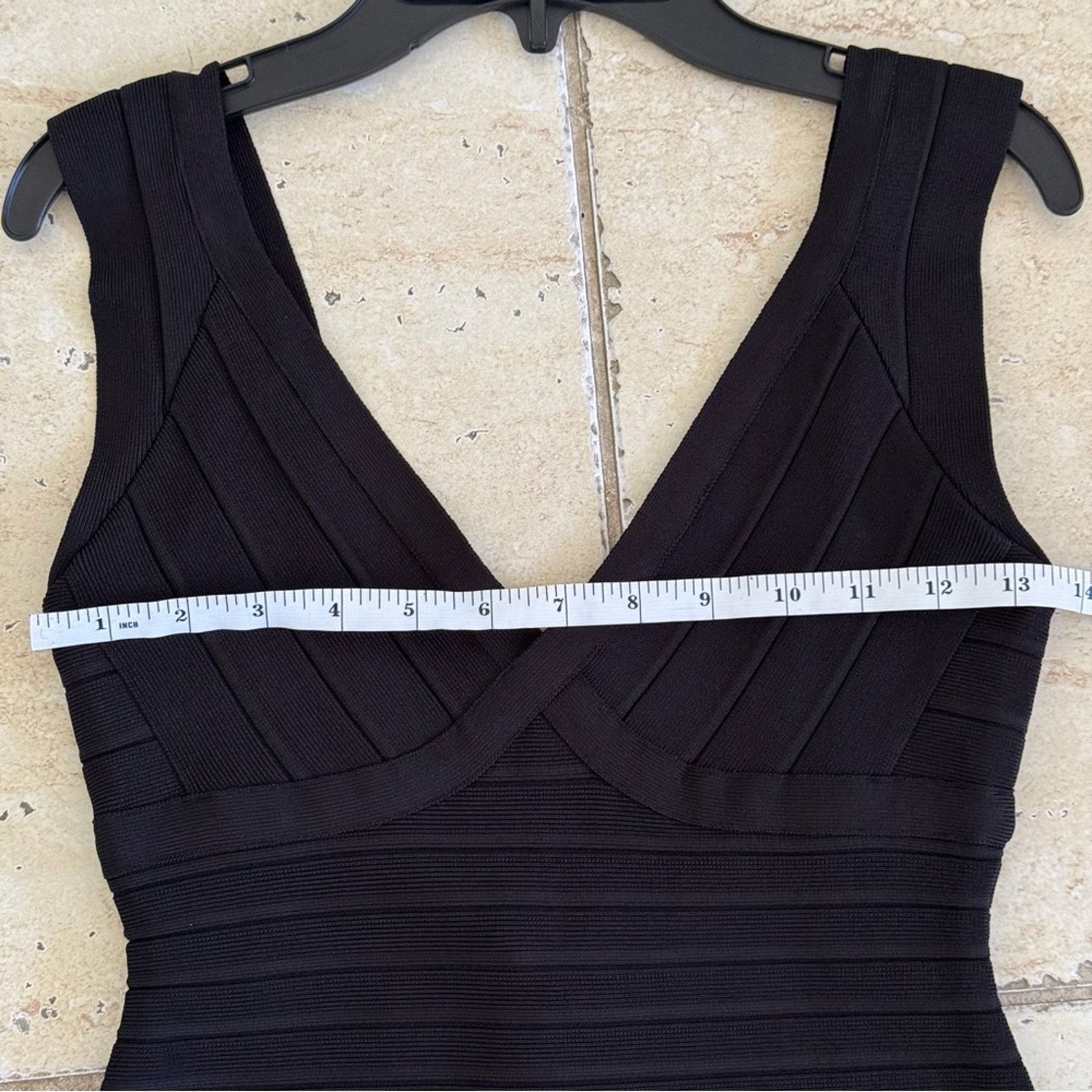 Herve Leger Herve Leger Black Bandage V-Neck Mini Dress, Size S Size S / US 4 / IT 40 - 10 Thumbnail