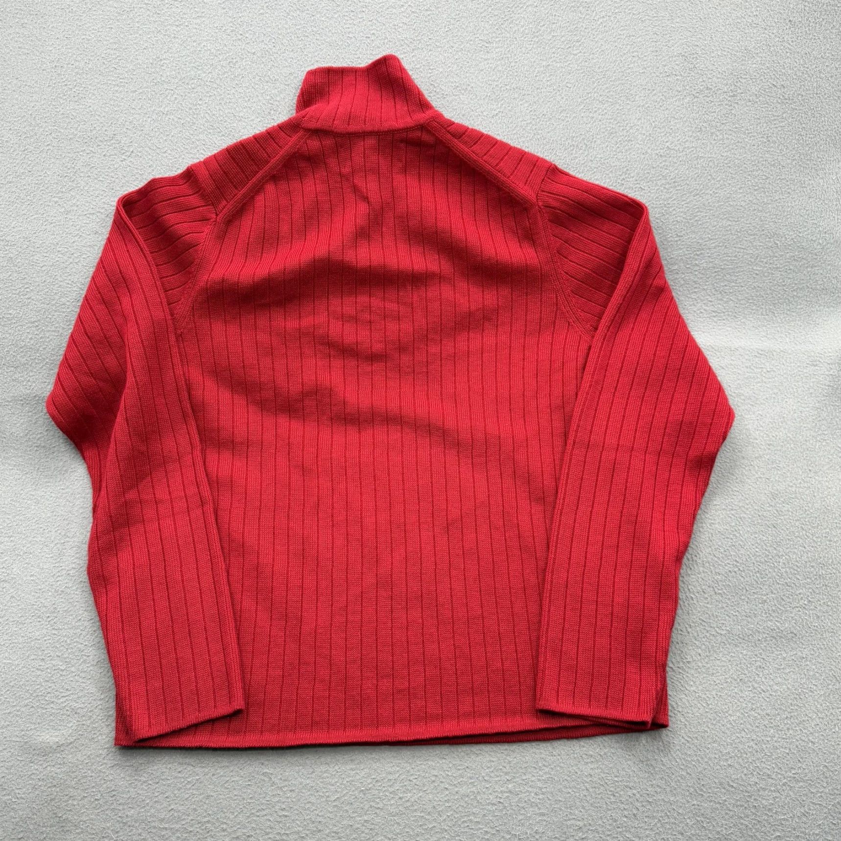 Abercrombie & Fitch VINTAGE Abercrombie & Fitch Sweater Mens XL Red Mock Neck Ribbed Stripe Long Sleeve Y2K Size US XL / EU 56 / 4 - 2 Thumbnail