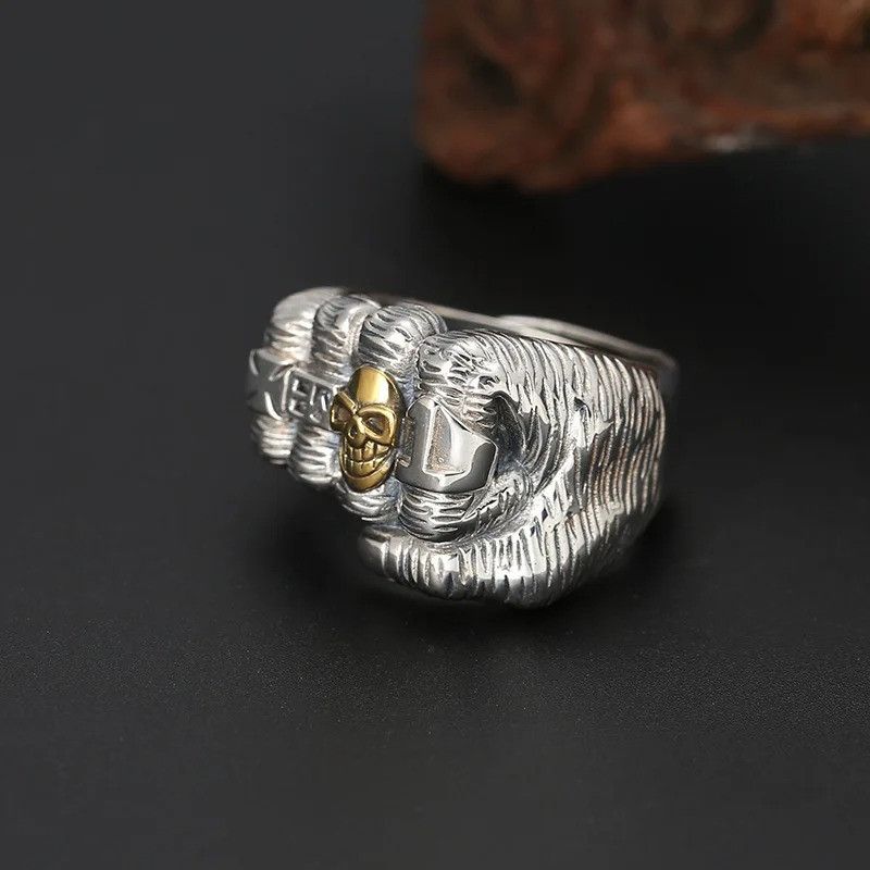 Japanese Brand × Jewelry × Vintage Retro Golden Skull Ring Size ONE SIZE - 2 Thumbnail