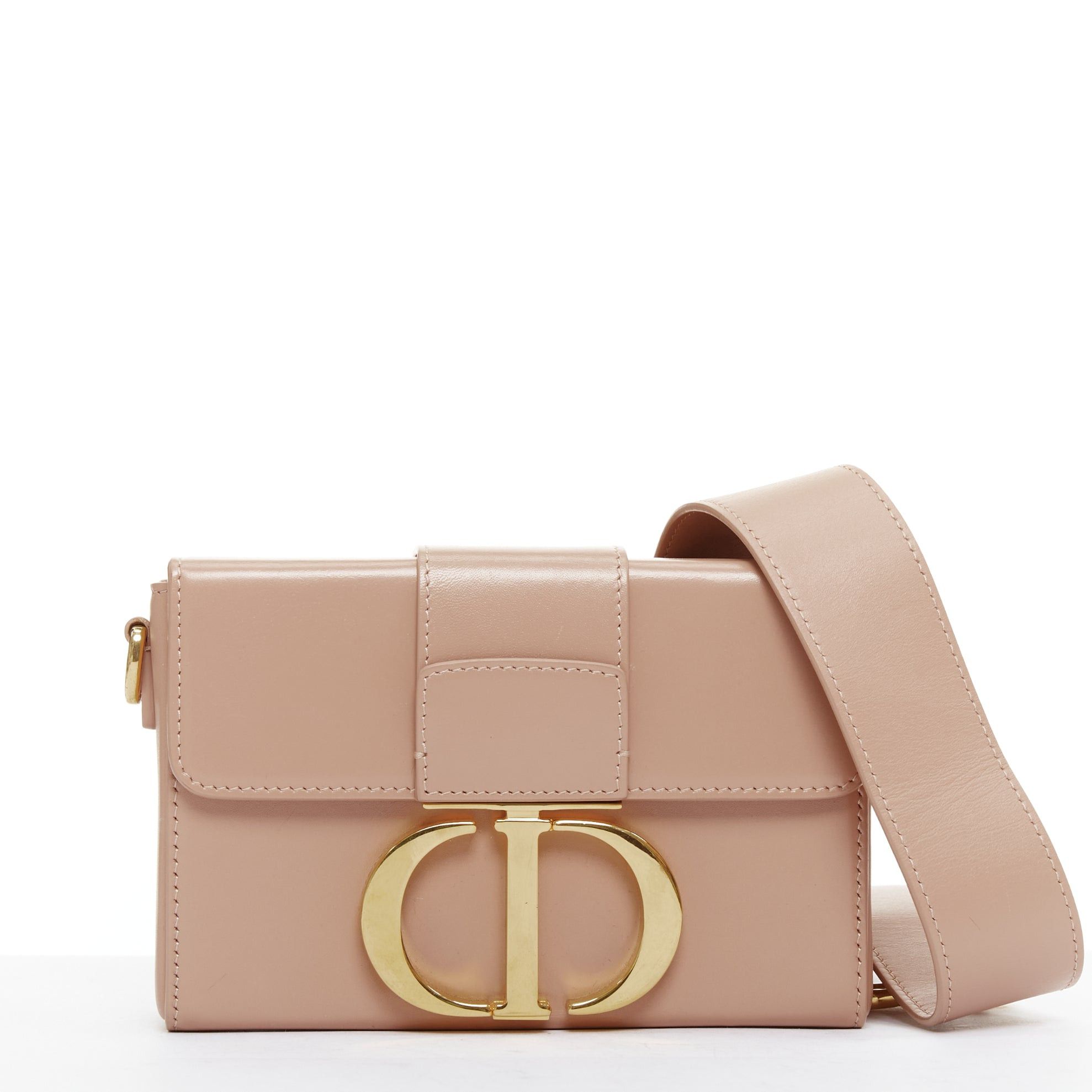 Dior CHRISTIAN DIOR 30 Montaigne Box Mini nude leather gold CD buckle crossbody bag Size ONE SIZE - 1 Thumbnail