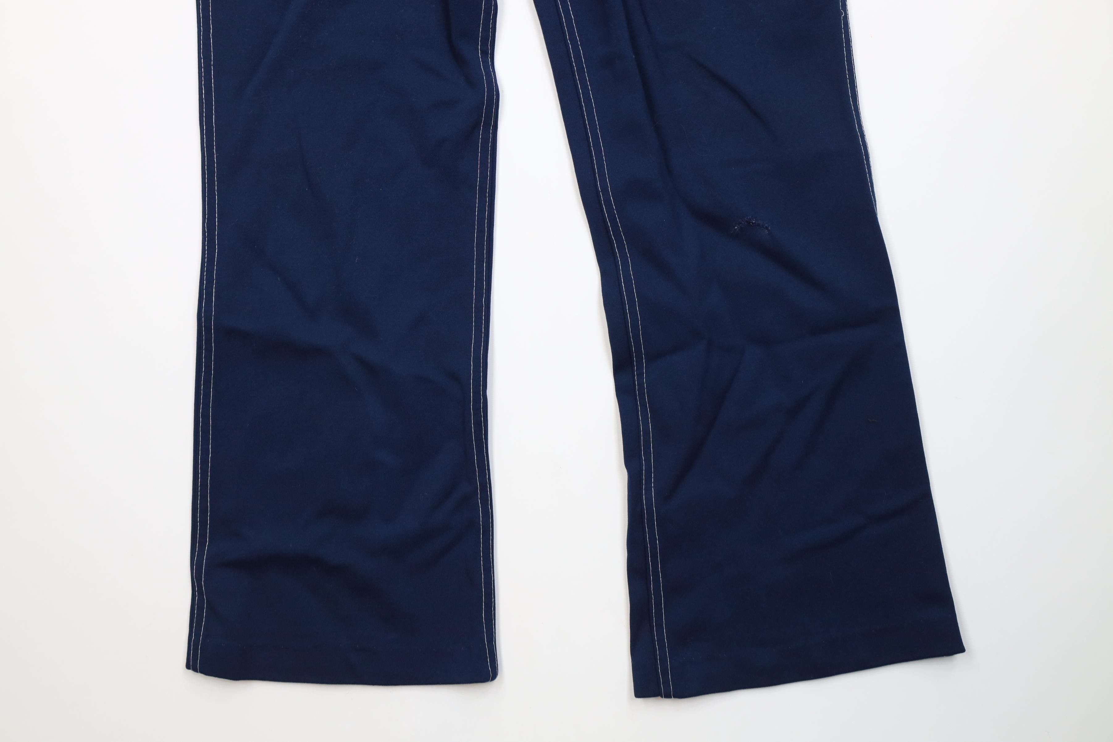 Vintage Vintage 70s Streetwear Flared Wide Leg Chino Pants Blue USA Size 26" / US 2 / IT 38 - 4 Thumbnail