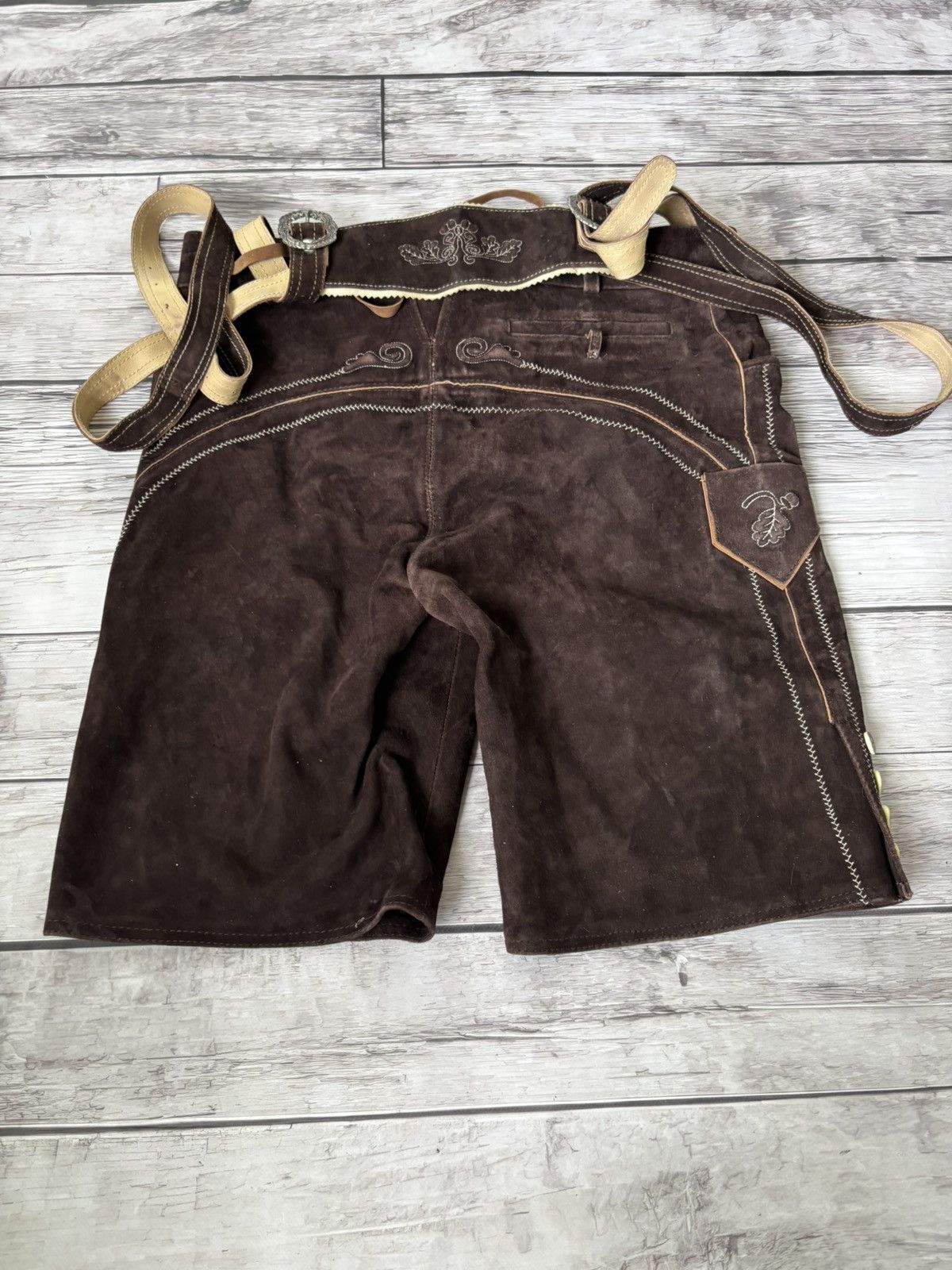Hysteric Glamour × Japanese Brand 💥 VTG Balenciaga Style Travis Cowboy Leather Shorts Y2K Size US 34 / EU 50 - 6 Thumbnail