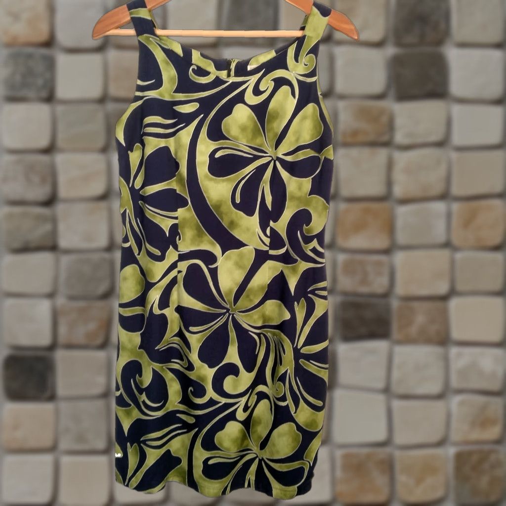 Vintage VINTAGE Sandwich Isle Hawaiian Dress Women Medium Green Floral Beach Vacation Sheath Summer Size M / US 6-8 / IT 42-44 - 1 Thumbnail