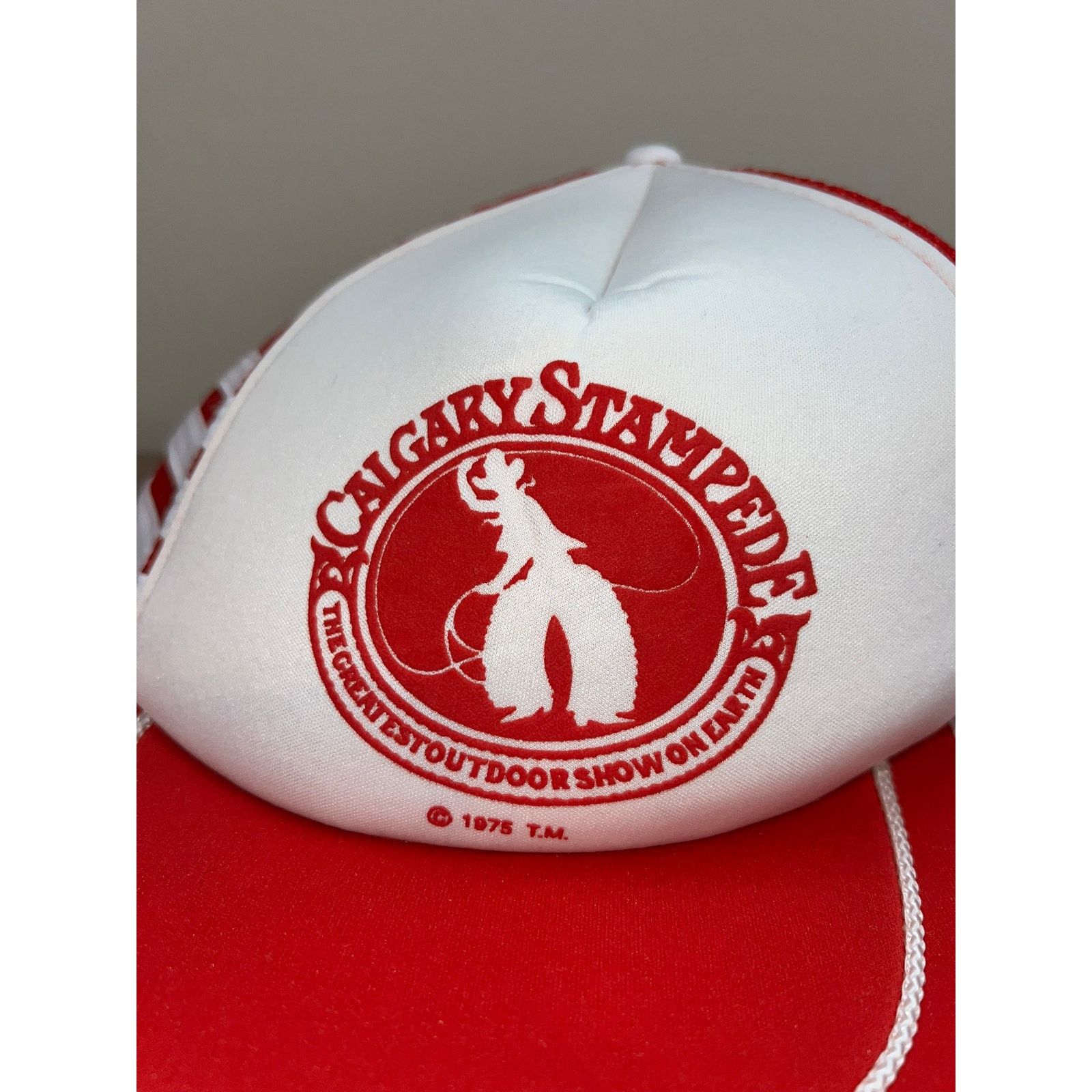 Vintage 1975 3 Striped Stripes Calgary Stampede Hat Broken Snap Size ONE SIZE - 2 Thumbnail