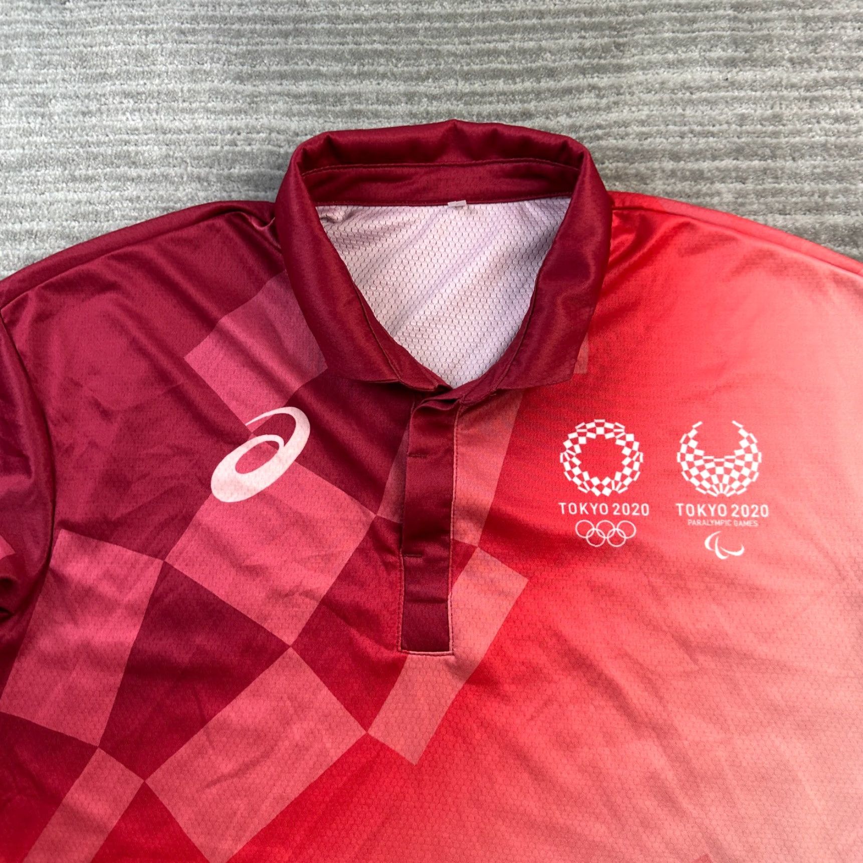 Asics ASICS Polo Shirt Mens Large Red Tokyo 2020 Olympics Staff Issued Shirt Size US L / EU 52-54 / 3 - 3 Thumbnail
