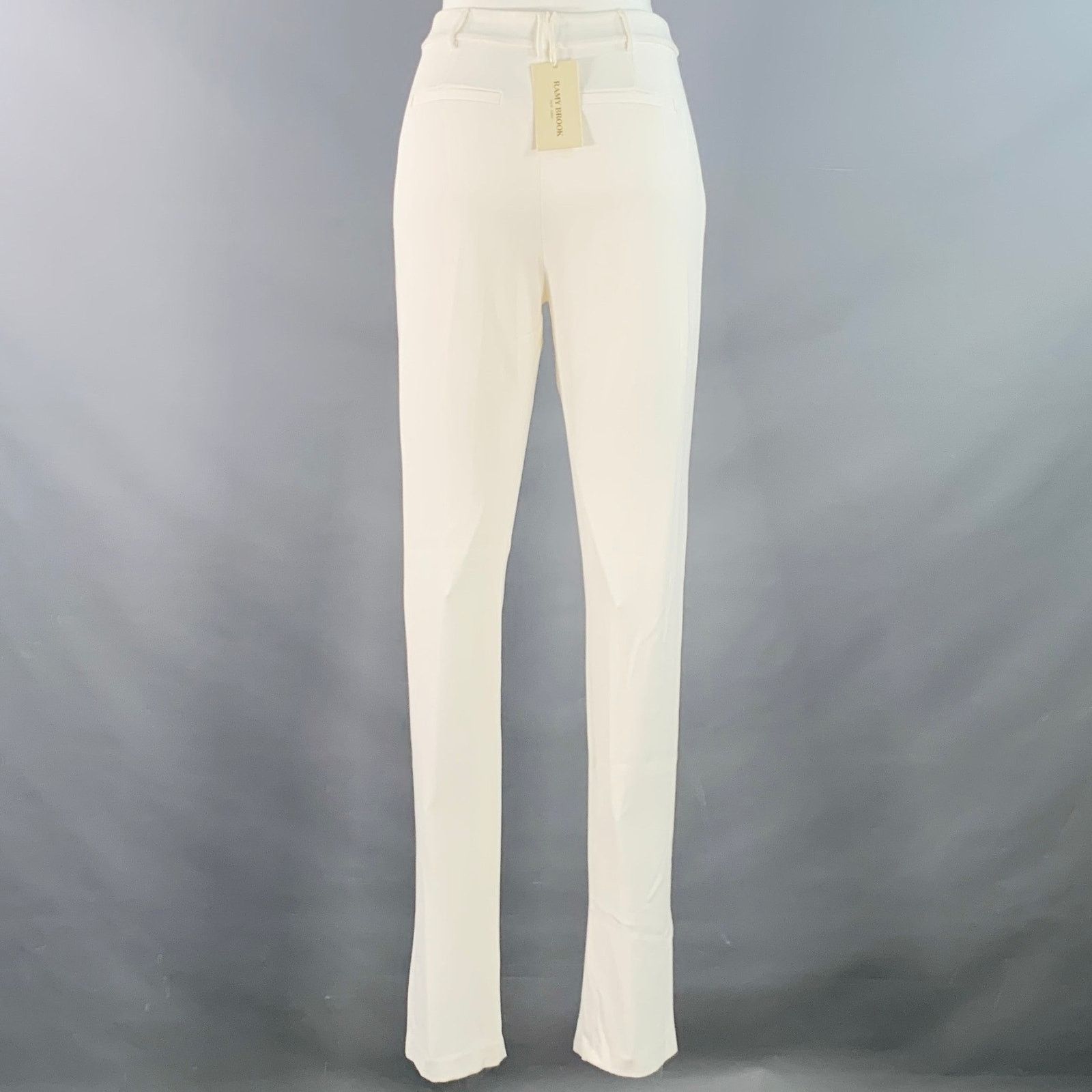 Ramy Brook Size 2 Ivory Viscose Blend Tapered Zip Fly Dress Pants Size 26" / US 2 / IT 38 - 2 Thumbnail