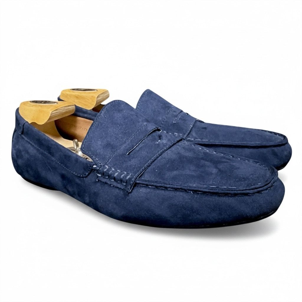 H&M H&M Faux Suede Slip-on Penny Loafer EU 41 8 8.5 Navy Blue Size US 8 / EU 41 - 1 Thumbnail