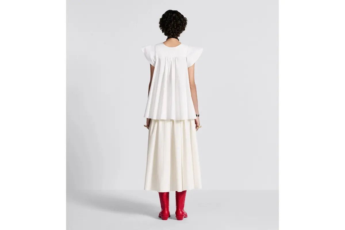 Dior o1w1db10225 Flared Mid-Length Skirt in Ecru Size 28" / US 6 / IT 42 - 5 Thumbnail