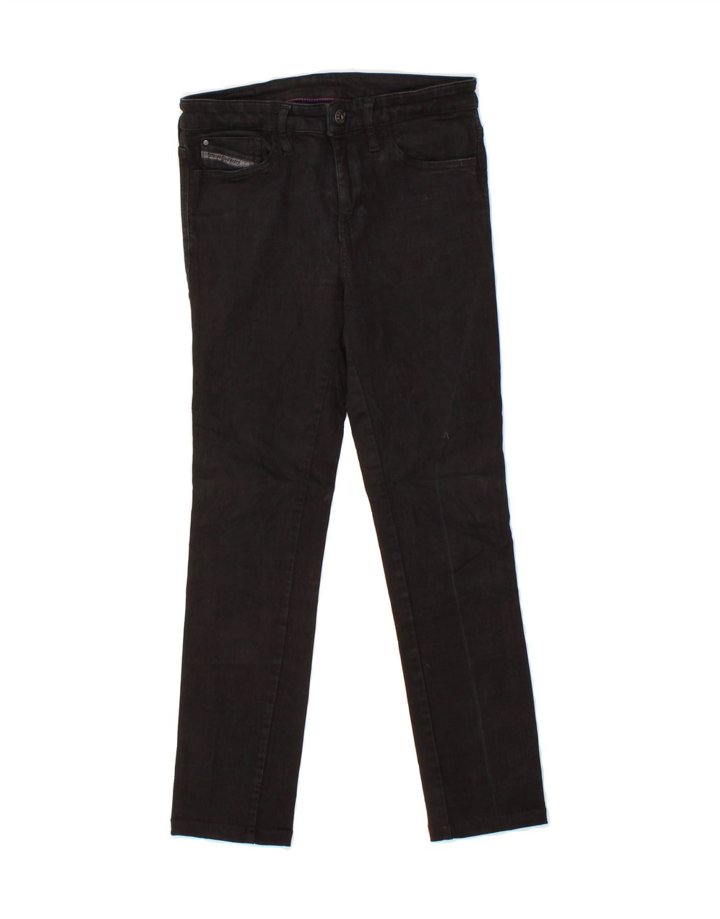 Diesel Womens Cropped Jeans W28 L25 Black Cotton Size 42" / US 20 - 1 Thumbnail
