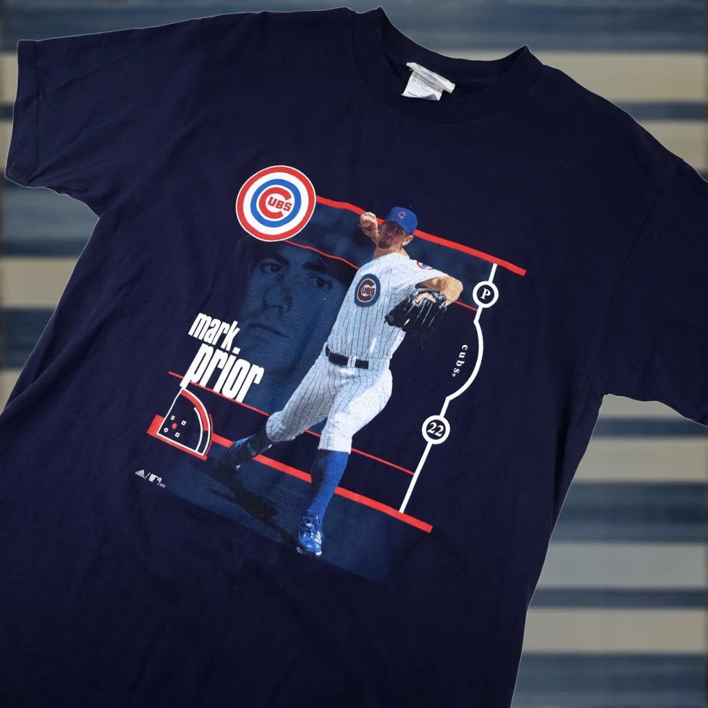 Adidas VINTAGE Adidas Chicago Cubs Mark Prior Mens Medium Graphic T Shirt Blue Size US M / EU 48-50 / 2 - 1 Thumbnail