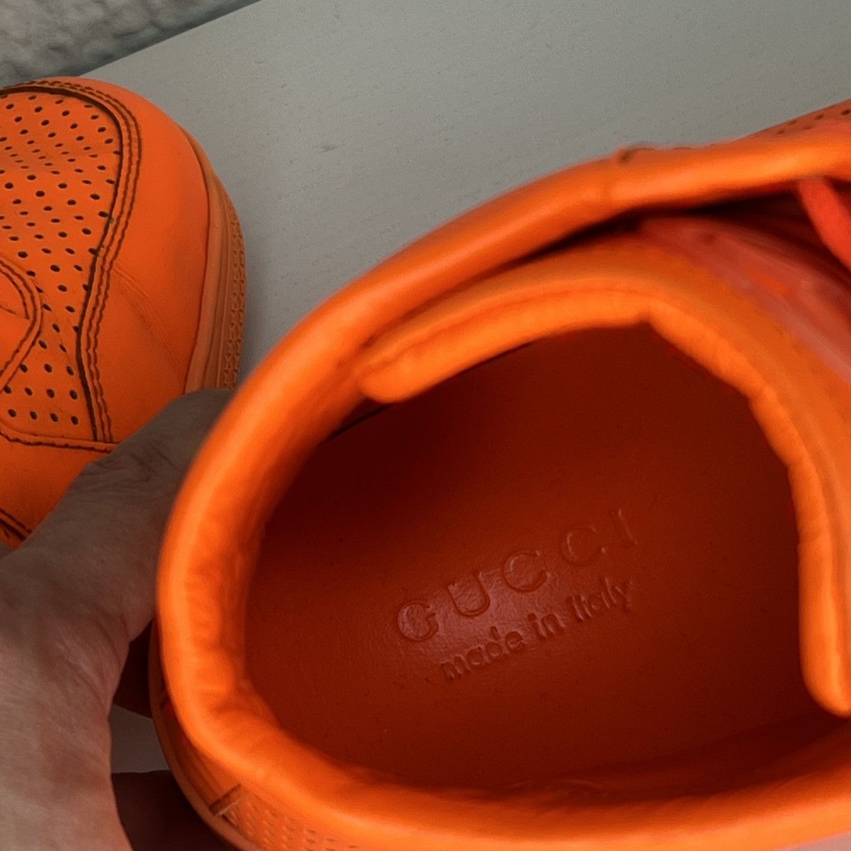 Gucci Gucci High Top Sneakers Shoes Trainers GG Orange Y2K Drill Size US 10.5 / EU 43-44 - 10 Thumbnail