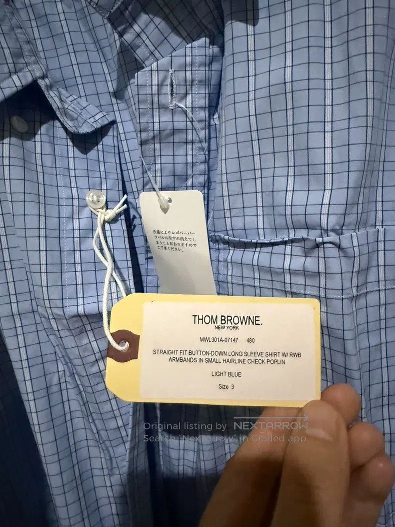 Thom Browne Thom Browne Light blue striped shirt Size US L / EU 52-54 / 3 - 3 Thumbnail