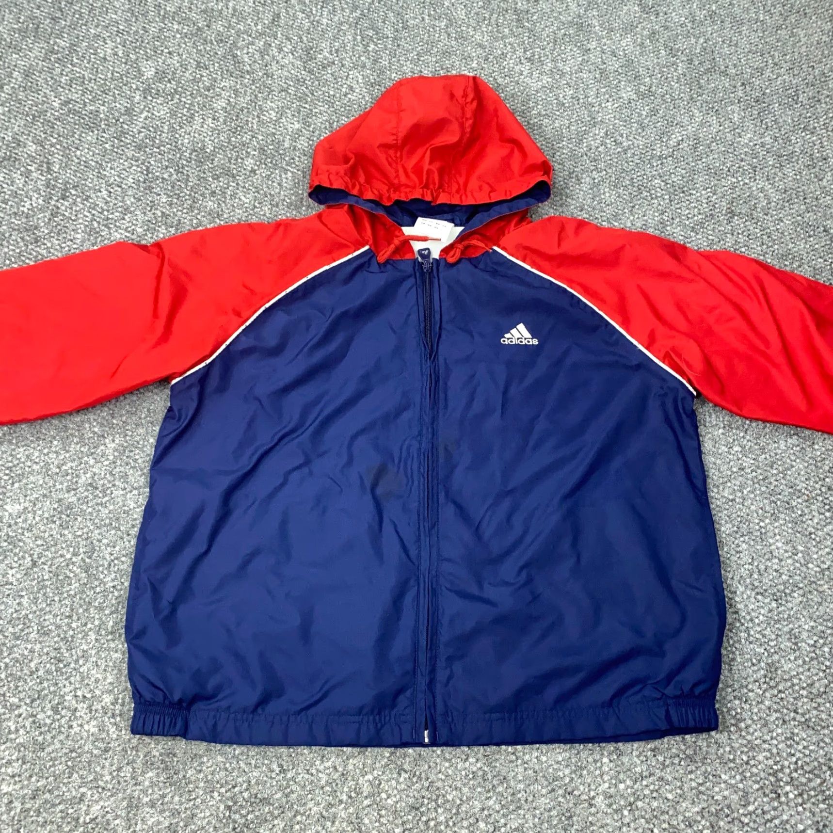 Adidas Adidas Jacket Mens Large Blue Windbreaker Lined Hooded Zip Pockets All Seasons Regular Jacket Mens L Blue Windbreaker Size US L / EU 52-54 / 3 - 4 Thumbnail