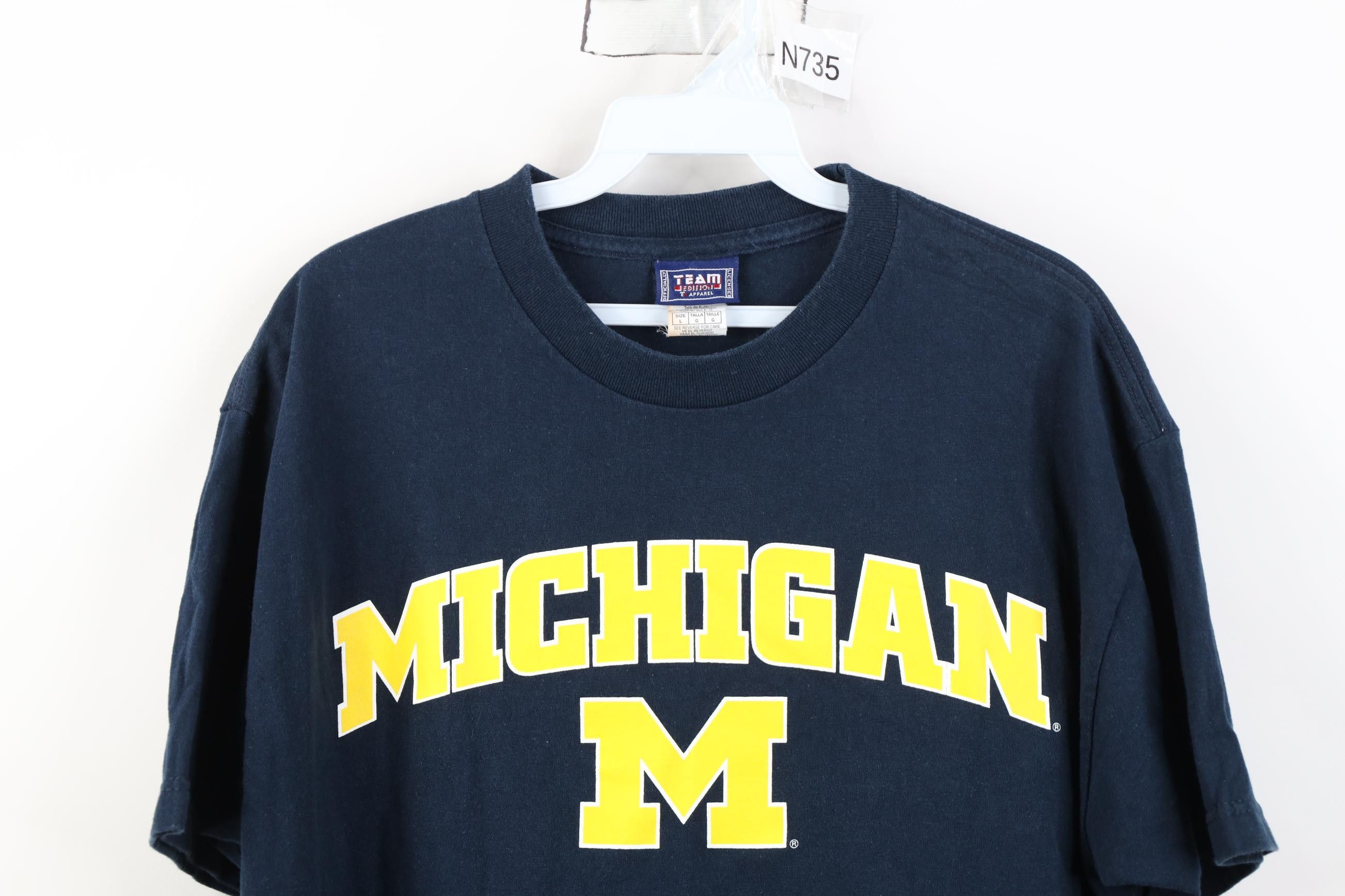 Vintage Vintage 90s Y2K University of Michigan Short Sleeve T-Shirt Size US L / EU 52-54 / 3 - 2 Thumbnail