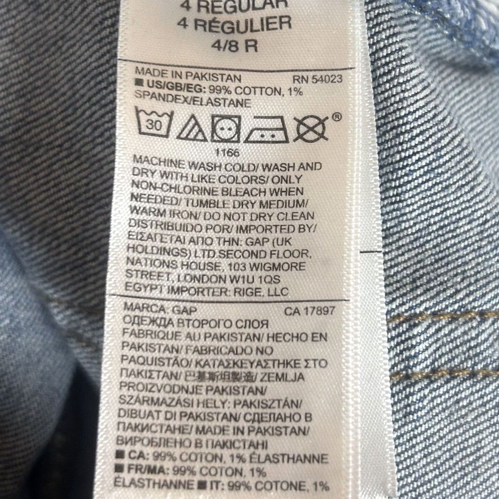 Gap Gap 1969 Jeans Women's Size 27R Ankle Blue Cotton Stretch Denim Straight 5-Pocket Zipper Button Regular Rise 26in Inseam 90s City Vintage: No Size 27" / US 4 / IT 40 - 4 Thumbnail
