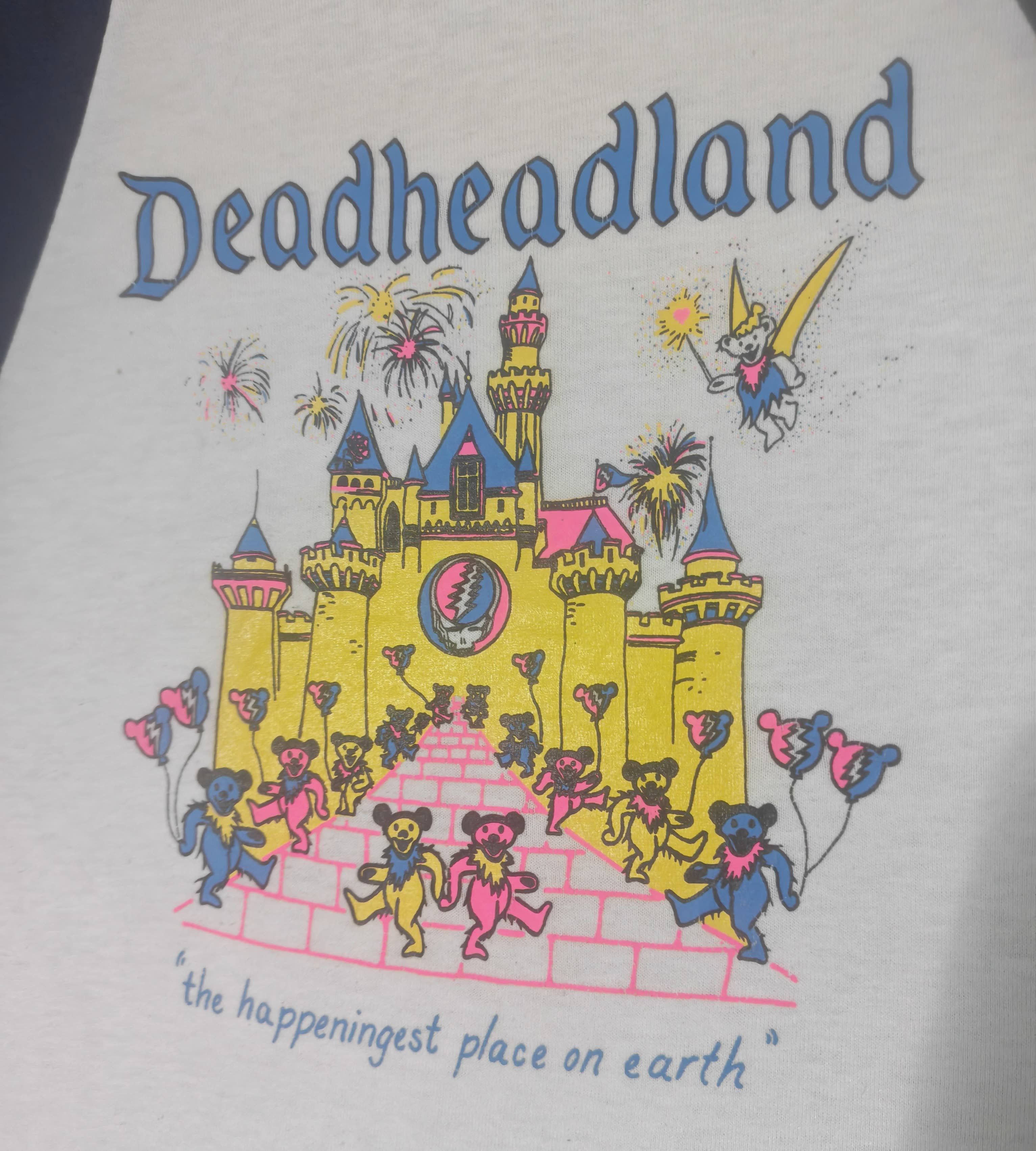 Vintage Vintage Deadheadland Raglan Tee USA Made Graphic 3/4 Sleeve Size US S / EU 44-46 / 1 - 5 Thumbnail