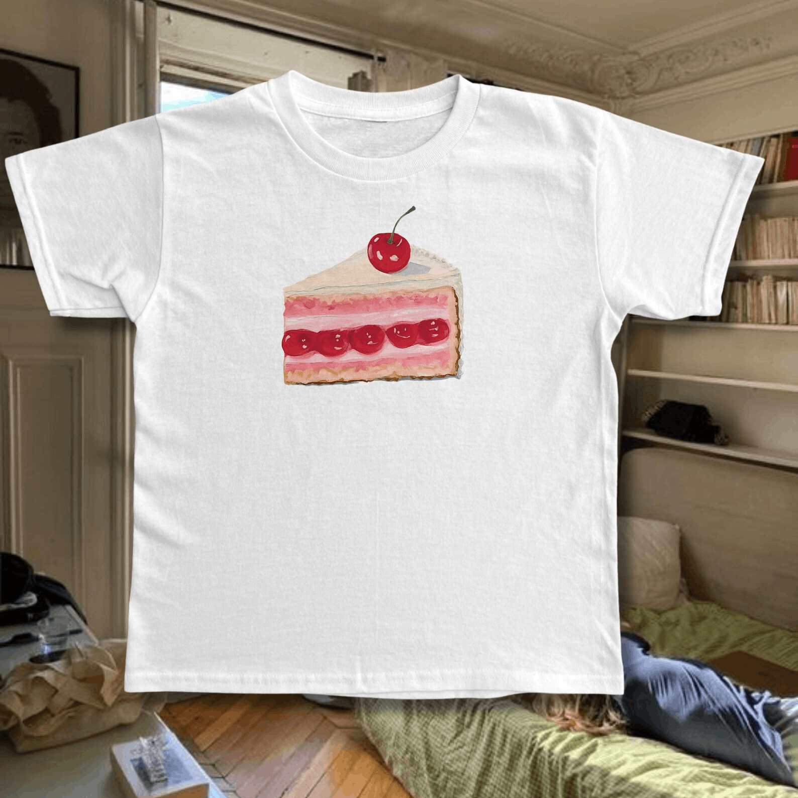 Other Slice of Cake Baby Tee – Coquette Cherry Y2K Size M / US 6-8 / IT 42-44 - 1 Thumbnail