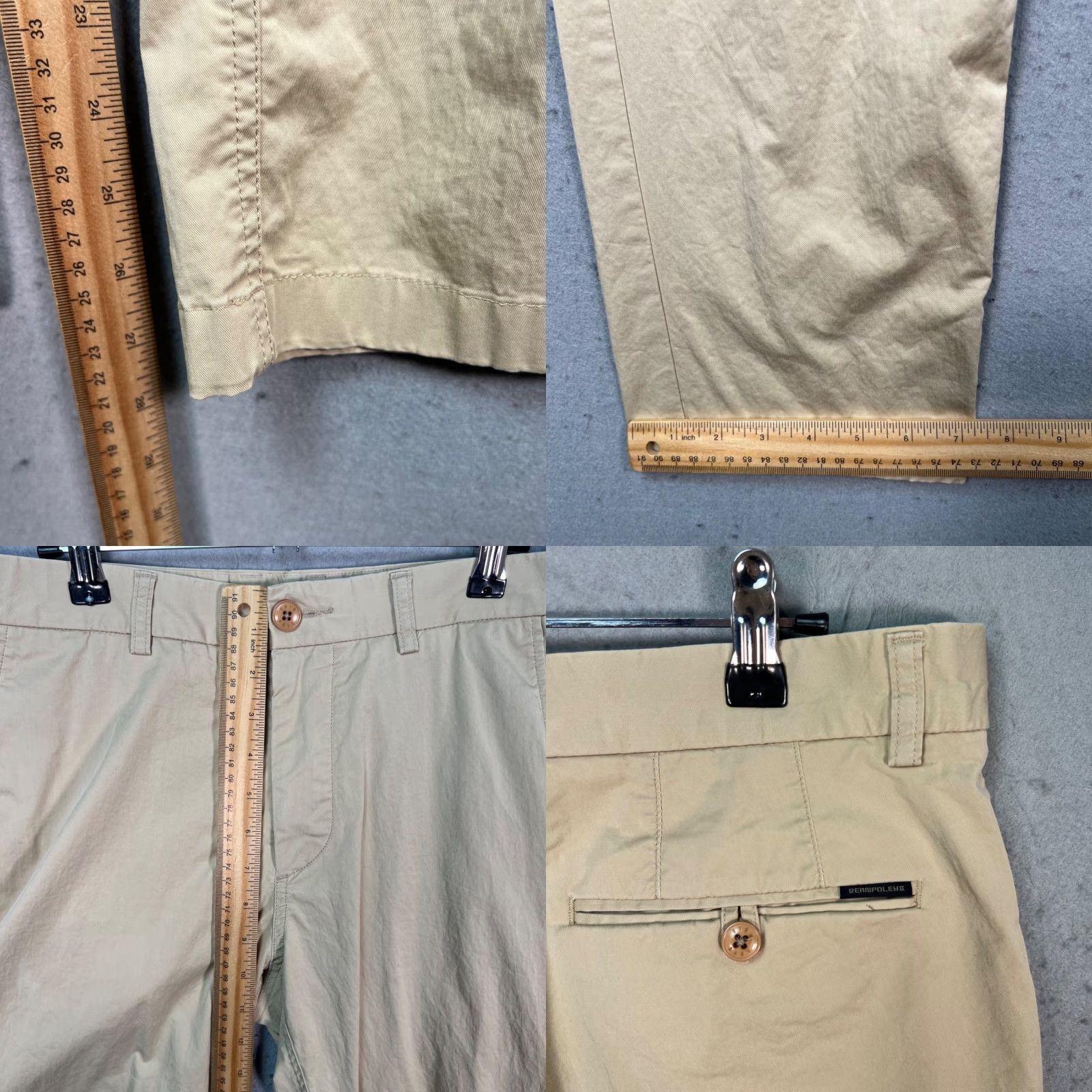 Essentials Bernpole Essential Mens Size 31 Beige Straight-Leg Chino Pants Regular Fit - 29 In Inseam, Flat Front, Cotton Polyester, Vintage No, Casual Size US 31 - 8 Thumbnail