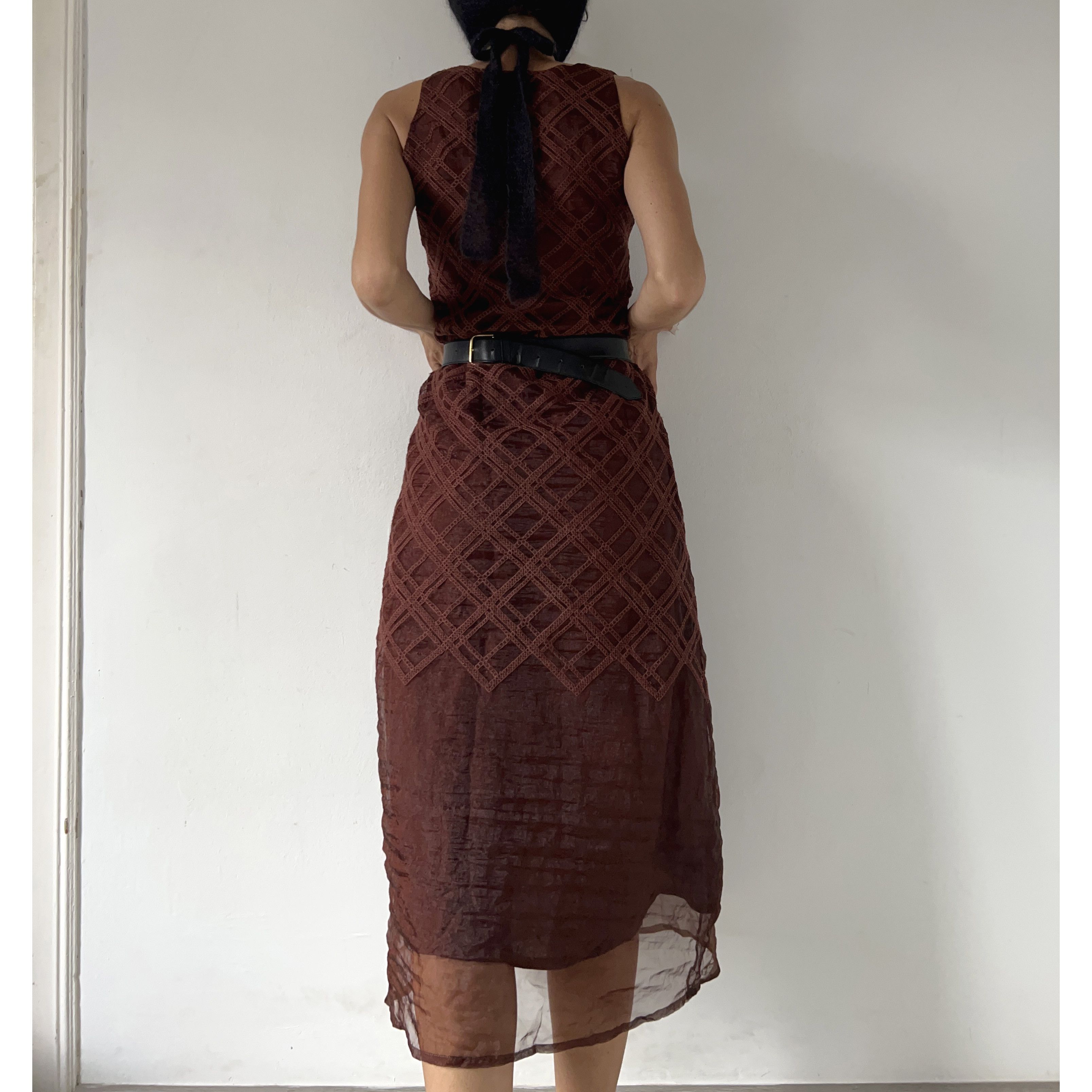 Vintage Amaya Arzuaga vintage brown tank dress Size S / US 4 / IT 40 - 2 Thumbnail