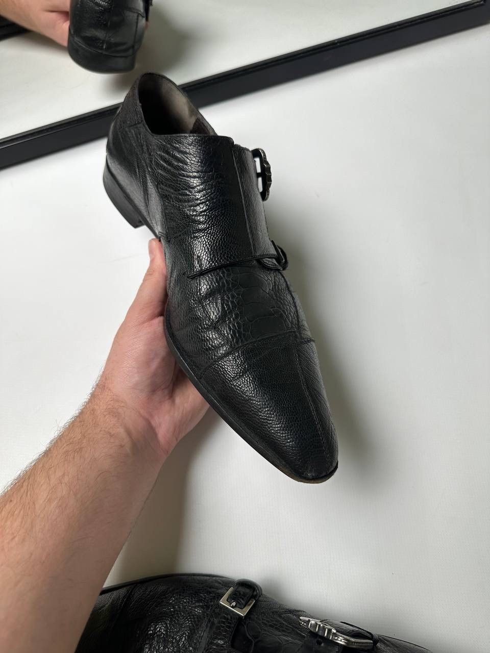 Paciotti Cesare Paciotti Black Embossed Reptile Texture Vintage Shoes Size US 9 / EU 42 - 12 Thumbnail