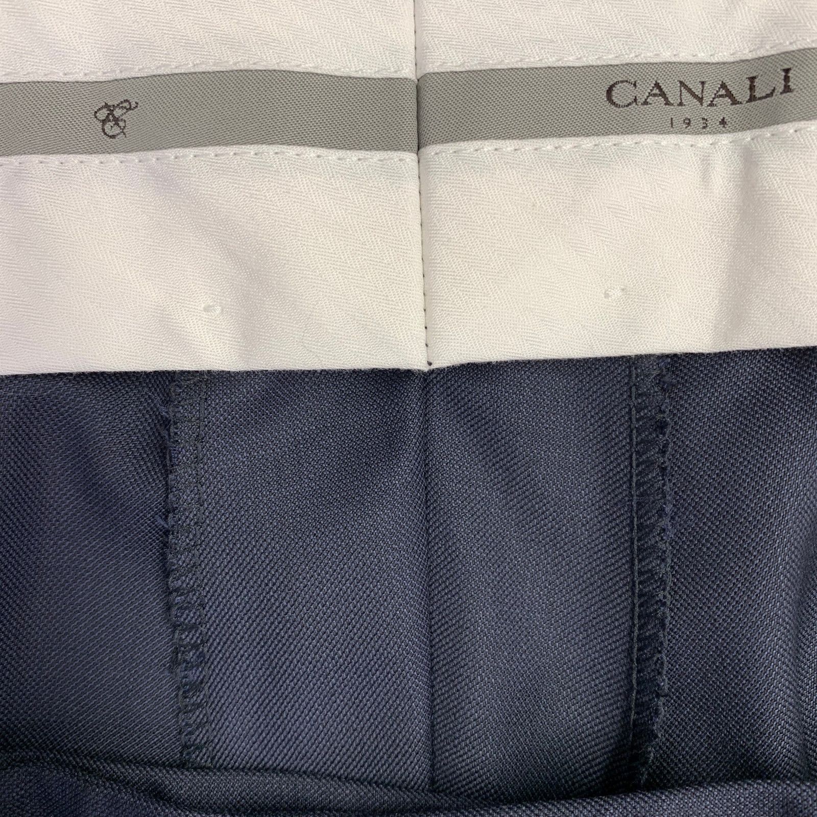 Canali CANALI Size 42 Navy Wool Flat Front Dress Pants Size US 42 / EU 58 - 5 Thumbnail