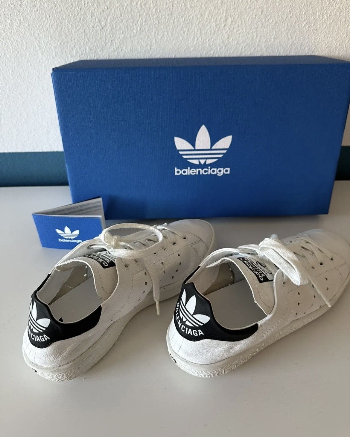 image of New Balenciaga Adidas Stan Smith Black Shoes, Men's (Size 6)