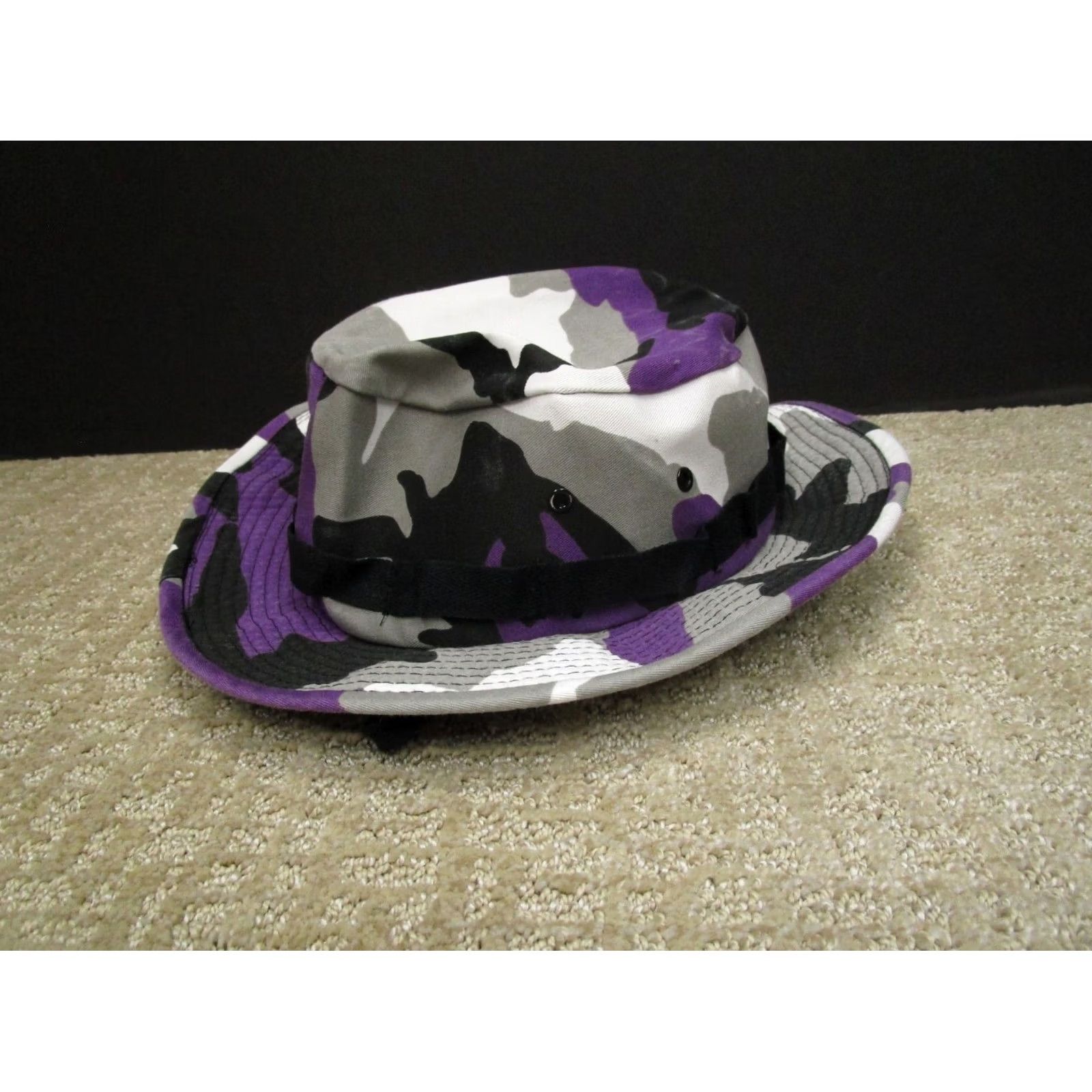 American Apparel US Military Boonie Hat Men L Purple White Camouflage Bucket Style Boonie Hat Size ONE SIZE - 4 Thumbnail