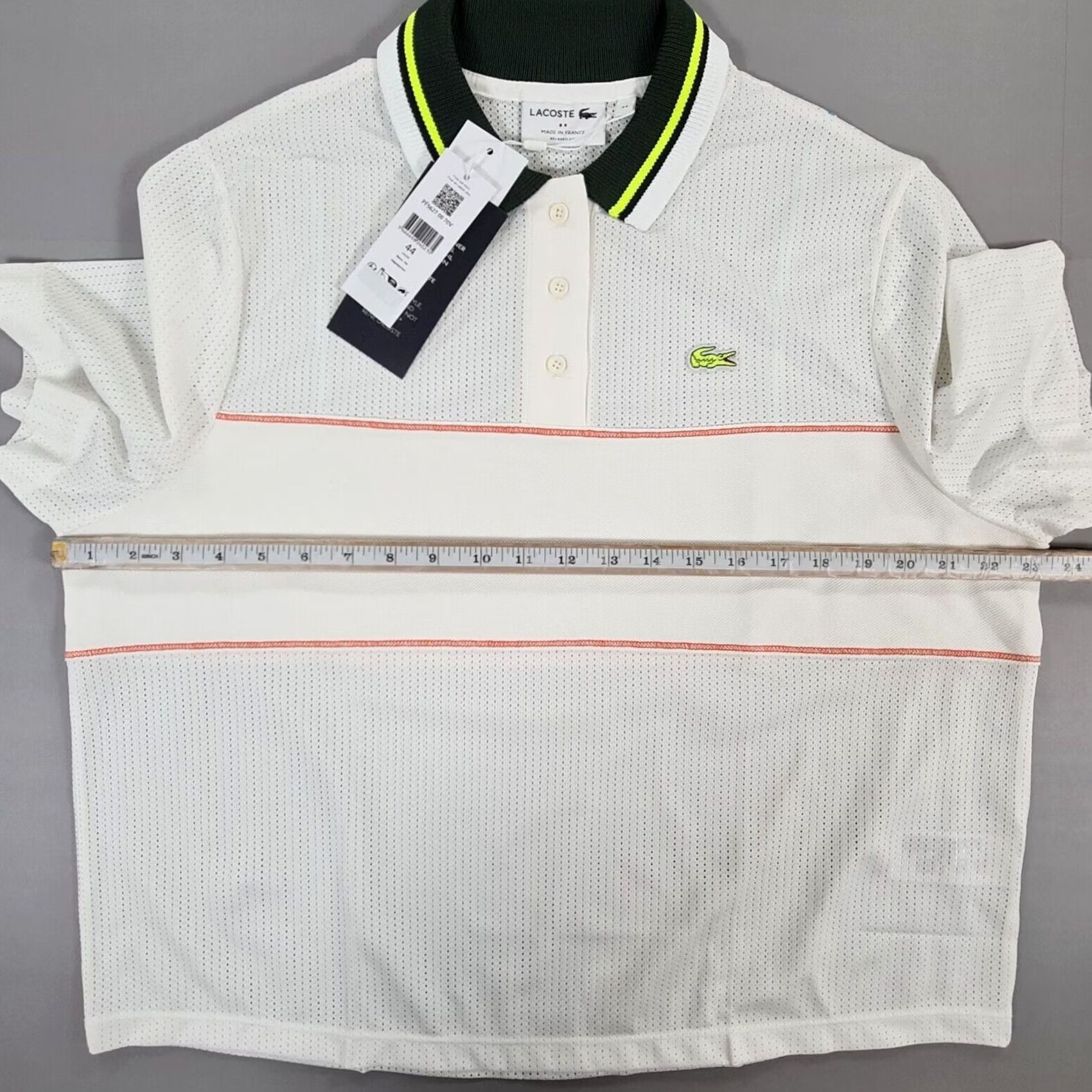 Lacoste Lacoste Polo Shirt Womens White 44 Slim Short Sleeve Collared Knit 100% Polyester Machine Washable PF5627 Size M / US 6-8 / IT 42-44 - 6 Thumbnail