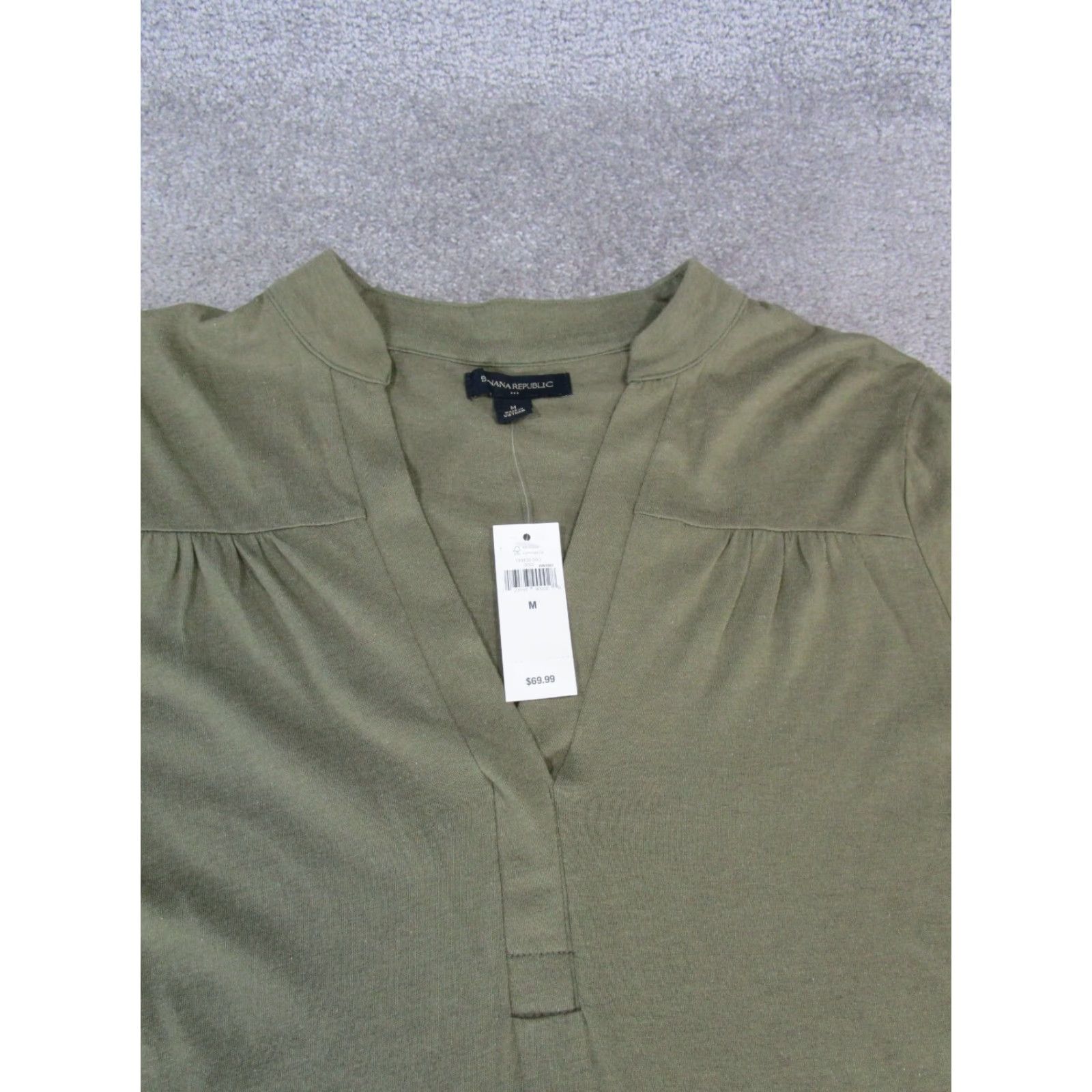 Banana Republic VINTAGE Banana Republic Shirt Dress Womens Medium Green Cotton New * Size M / US 6-8 / IT 42-44 - 2 Thumbnail