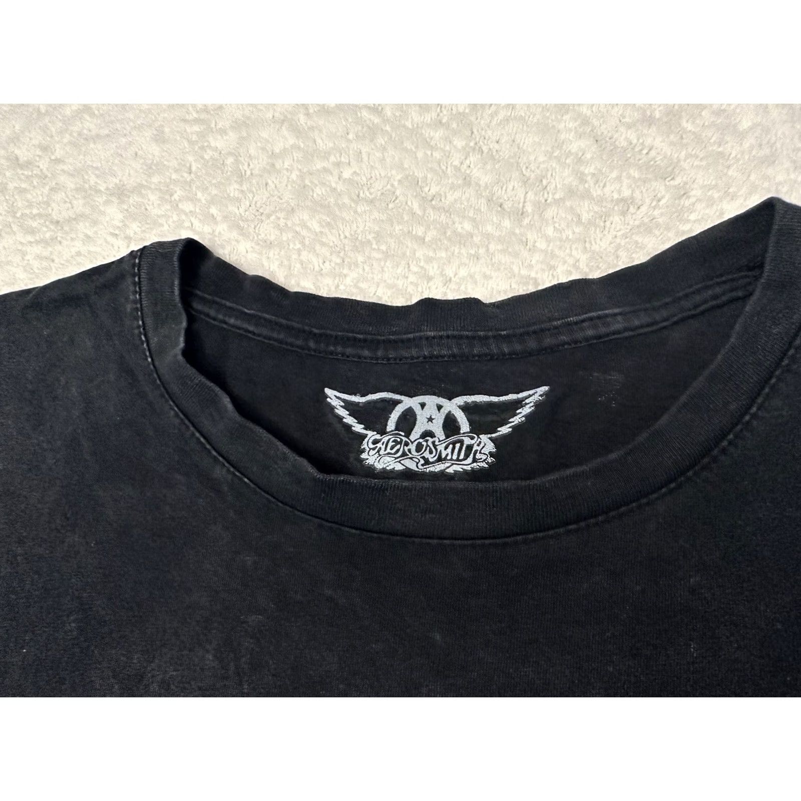 Vintage Aerosmith T-Shirt Mens S Black 2000s Y2K Deuces Are Wild Promo Music Band Rock Star, Men's — image 4 of 6
