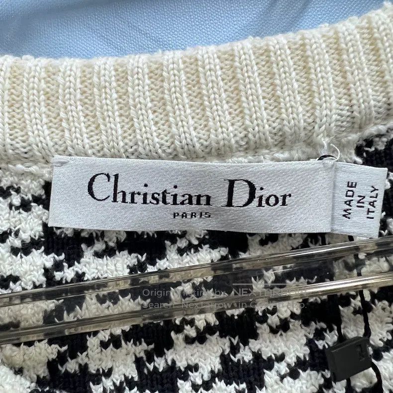 Dior Dior Thousand-bird checkered pearl buckle knitted dress Size XXS / US 00 / IT 34 - 4 Thumbnail