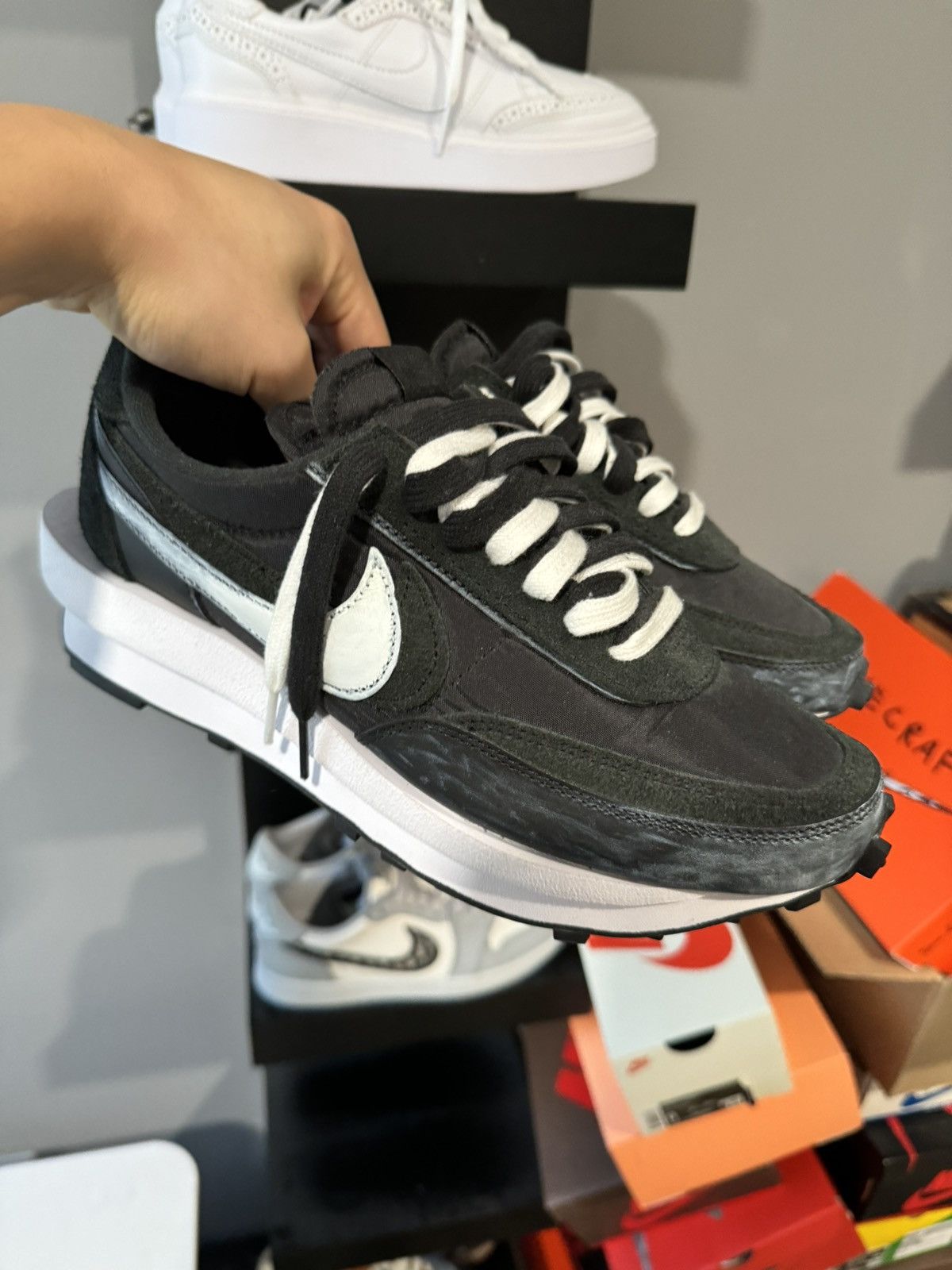 Nike Ldwaffle Nike Sacai Laces Nike Sacai Fragment LD Waffle Grey