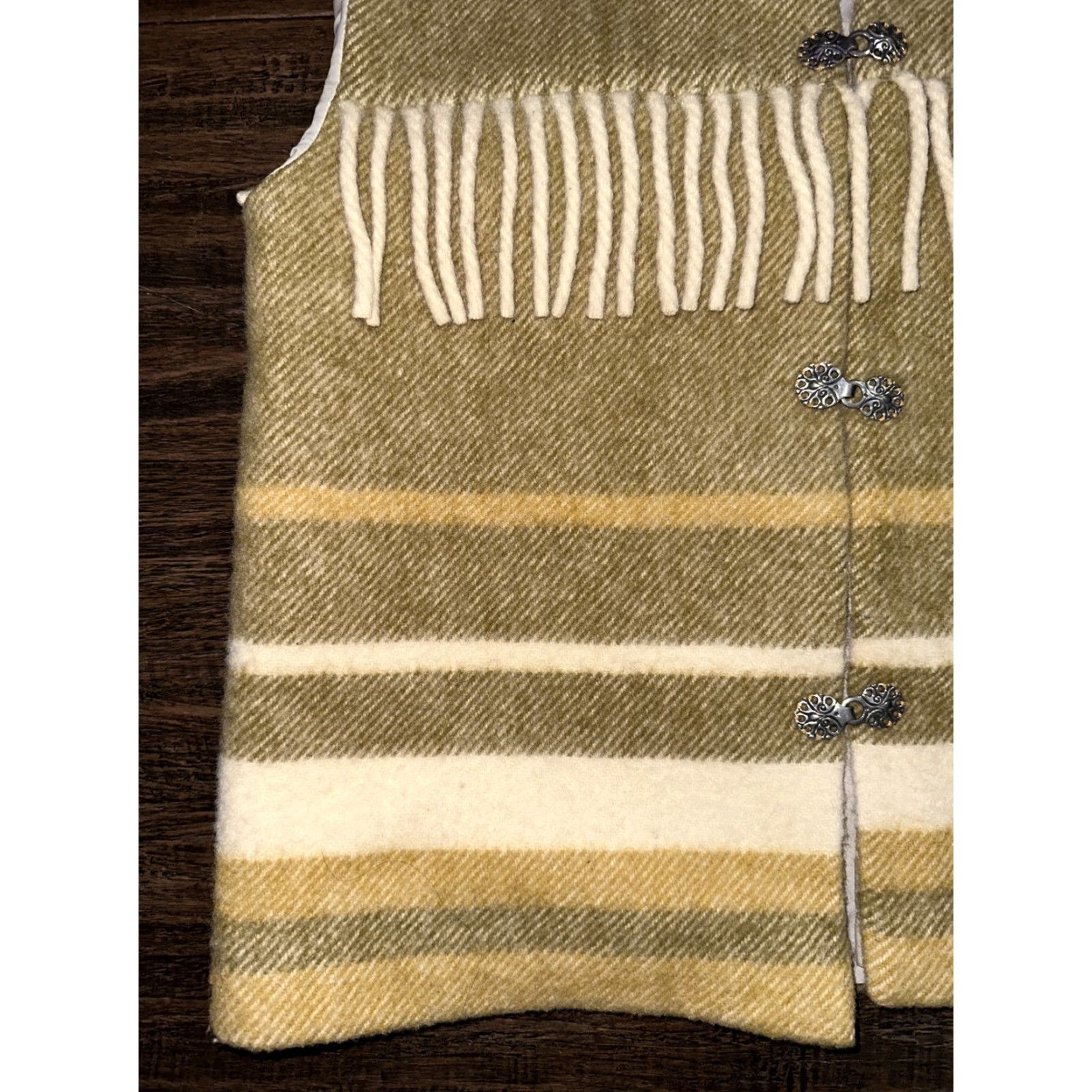 Vintage VINTAGE Ljungberg for Kjell Vest Wool Fringe Cream M Women Western Norway Medium Vest Size M / US 6-8 / IT 42-44 - 4 Thumbnail