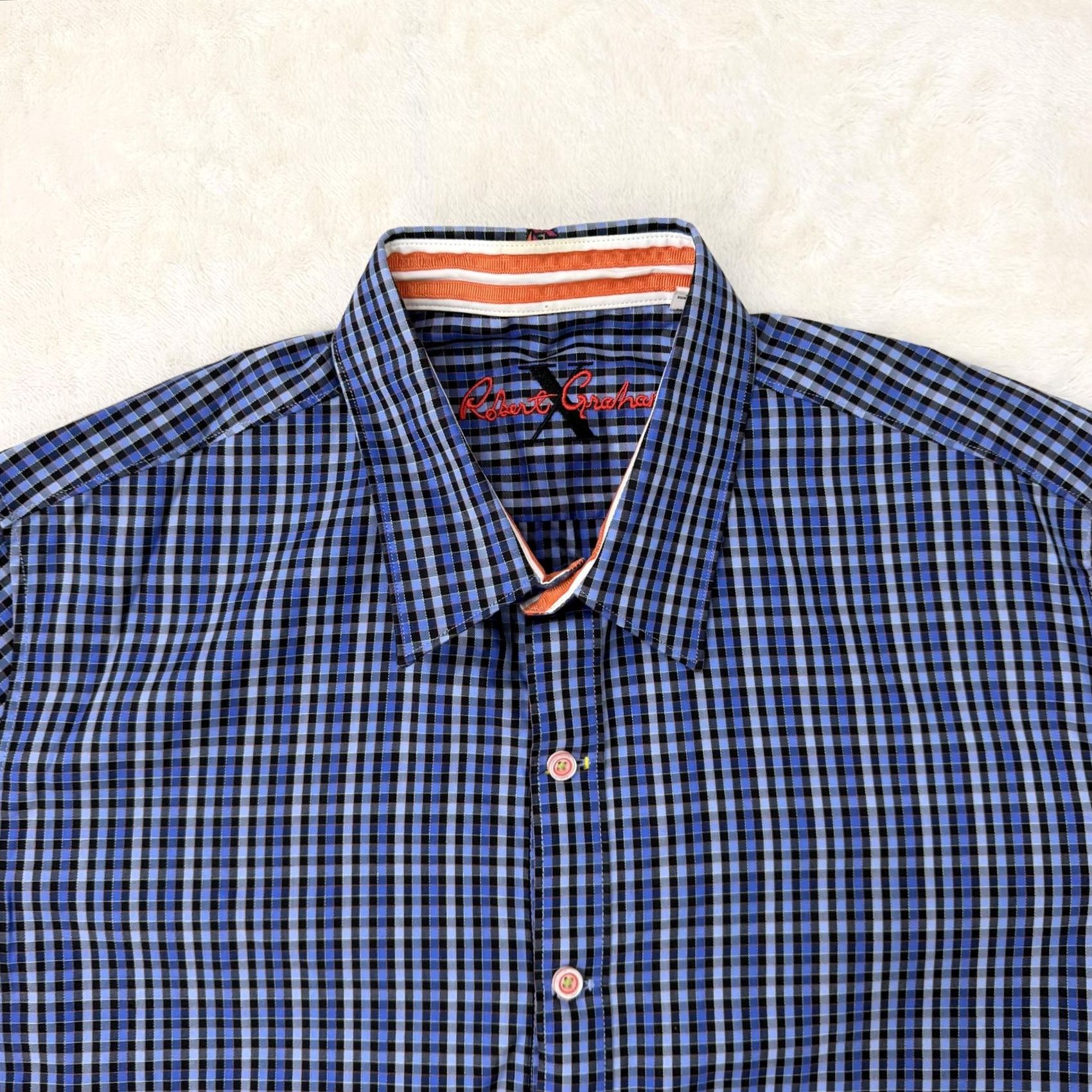 Robert Graham Robert Graham Shirt Mens Large Blue Check Tailored Fit Button Up Long Sleeve Size US L / EU 52-54 / 3 - 2 Thumbnail