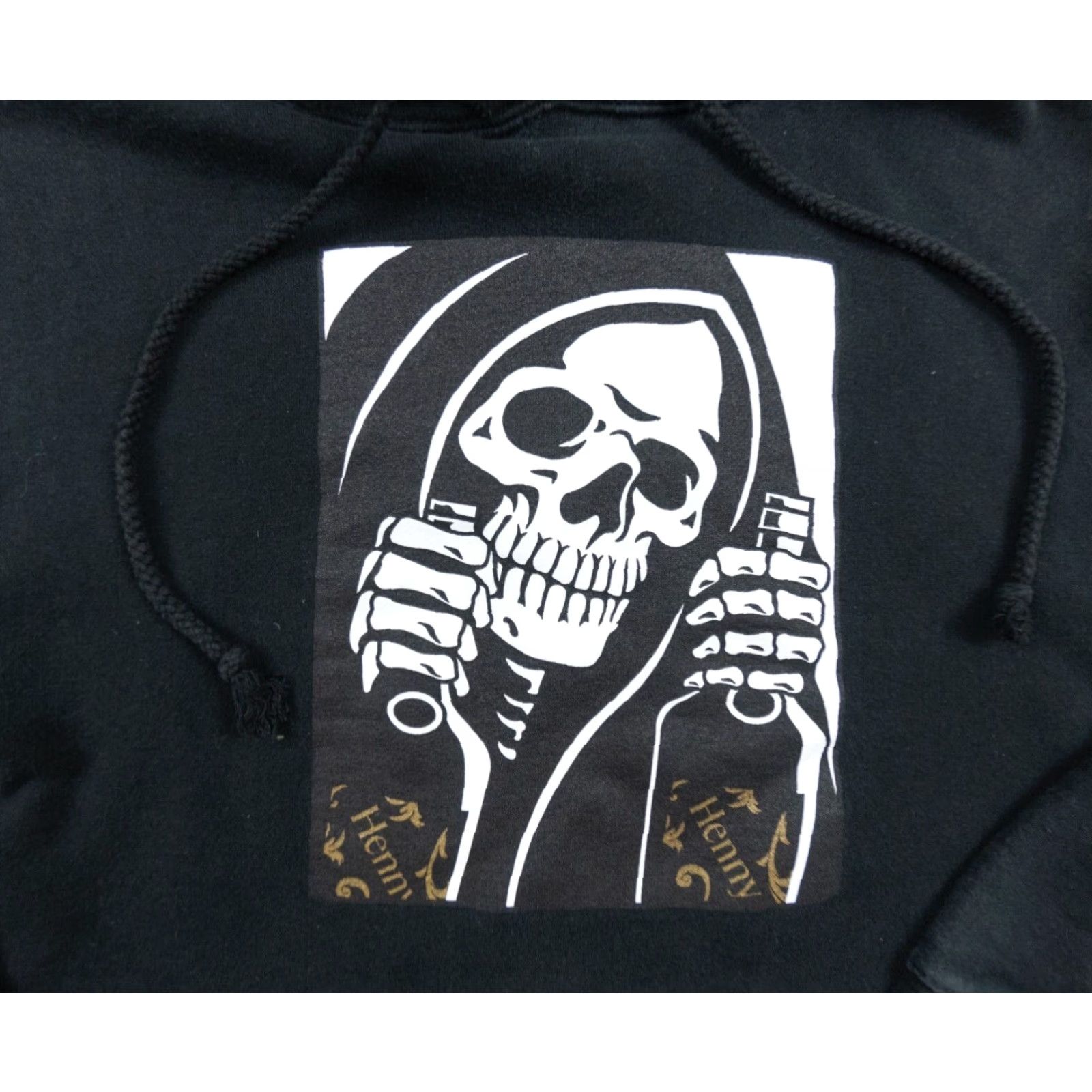 Vintage VINTAGE Henny Mens Sweatshirt Shirt Hooded Pullover Black Small Cotton-Poly Fleece Logo Fall Winter All Seasons Mens Size US S / EU 44-46 / 1 - 2 Thumbnail