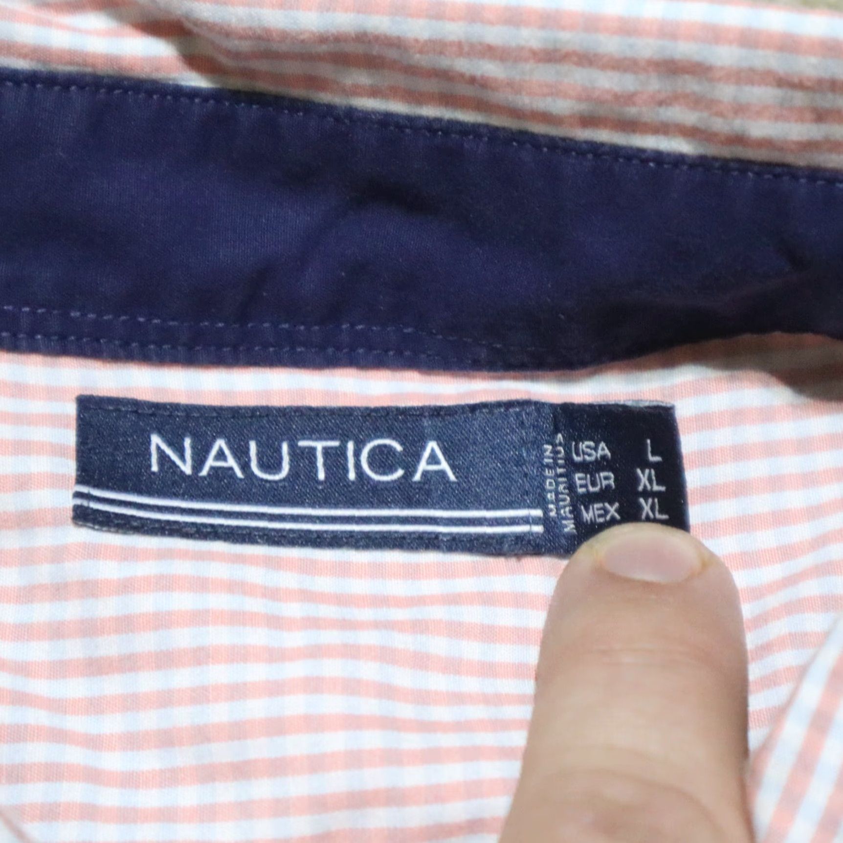 Nautica Nautica Shirt Orange Checkered Button-Up Short Sleeve Men's L Large Size US L / EU 52-54 / 3 - 3 Thumbnail