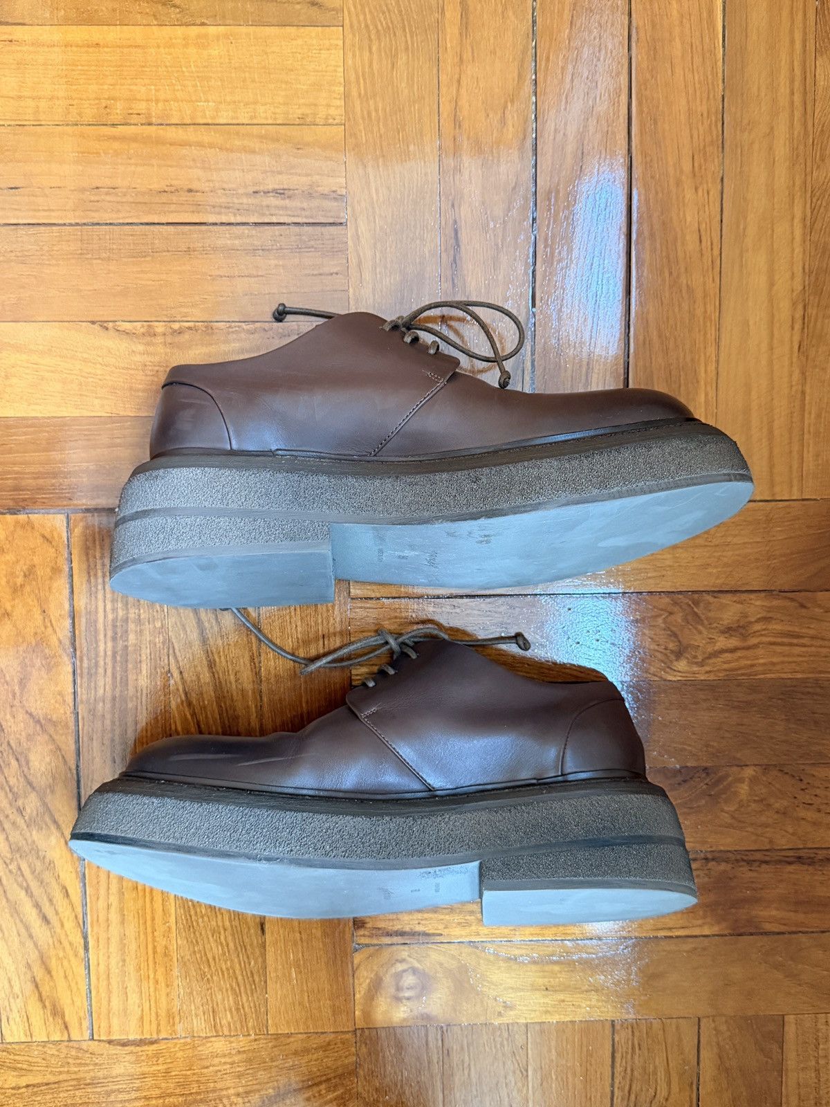 Marsèll Zuccolona Derby Dark Brown Leather Crepe Sole – 39