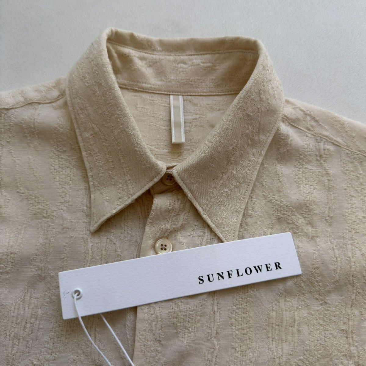 Sunflower ‘Ace’ Textured Cream Cotton Boxy Fit Shirt Size US M / EU 48-50 / 2 - 4 Thumbnail